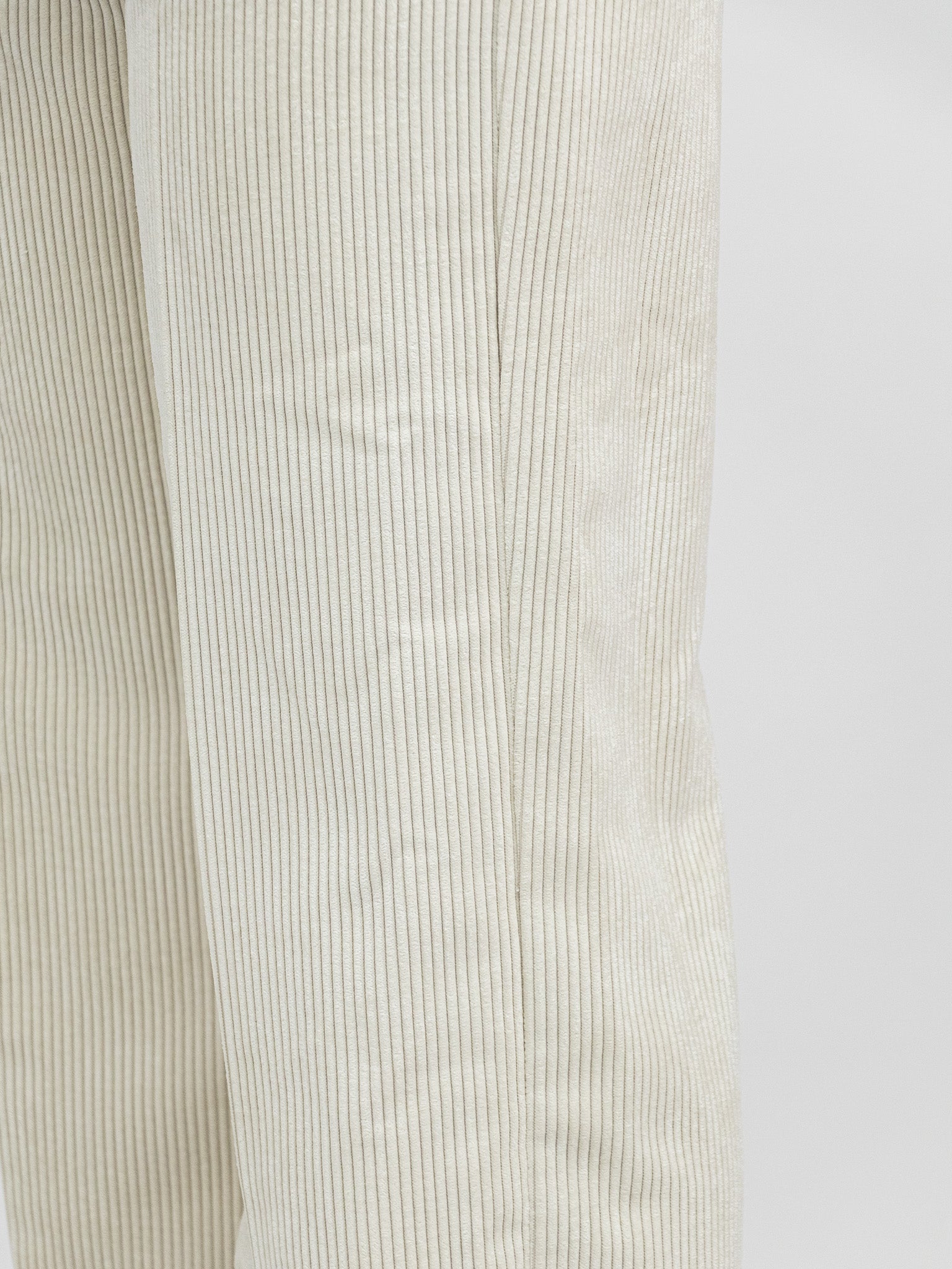 Italian Collection Trousers Straight Leg Corduroy Trousers in Soft Ivory
