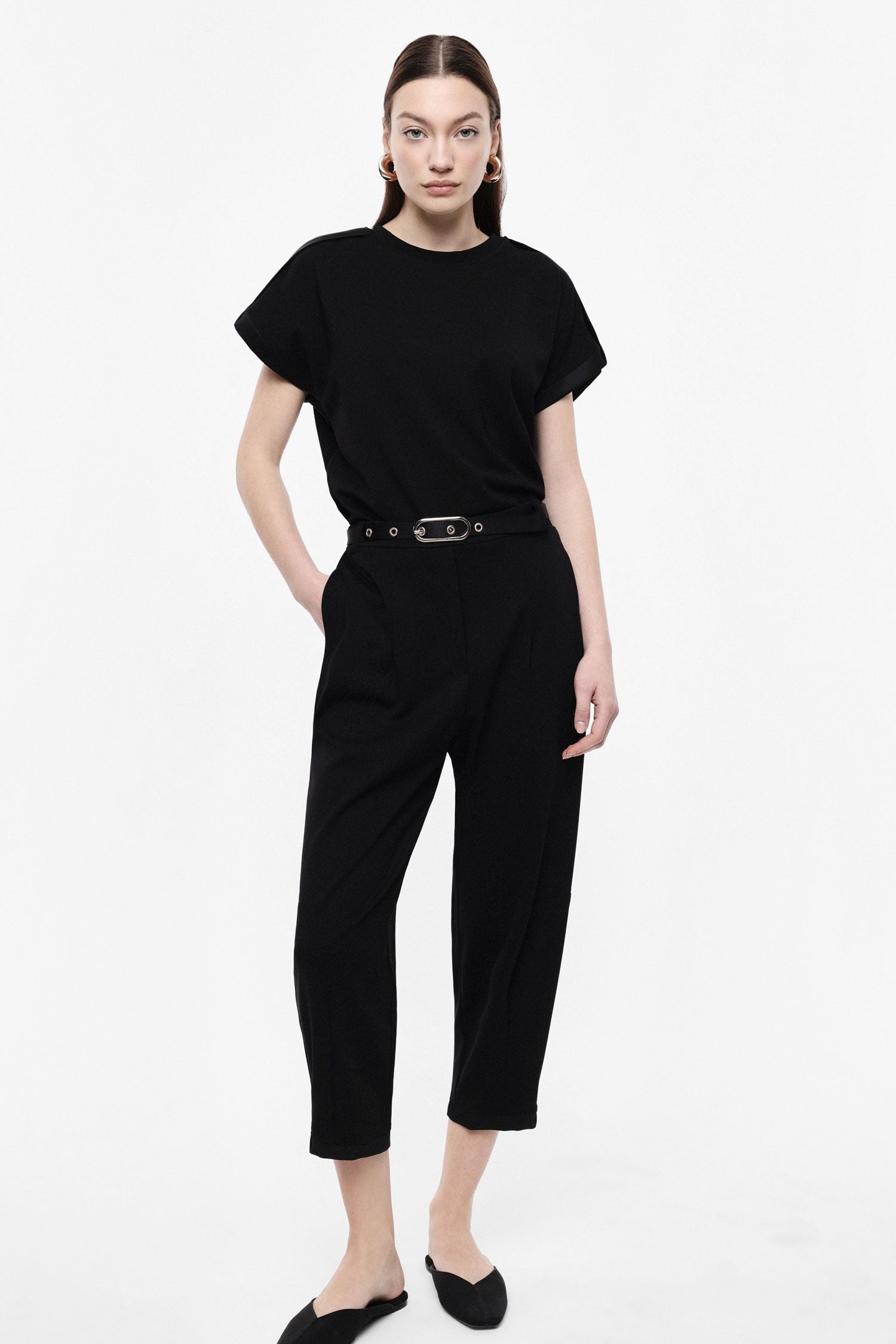 Italian Collection Trousers Travel Pants in Black