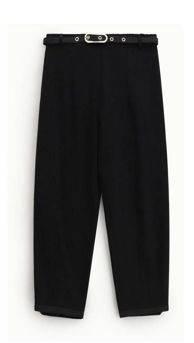 Italian Collection Trousers Travel Pants in Black