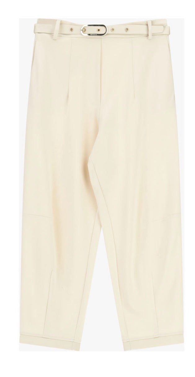 Italian Collection Trousers Travel Pants in Cream