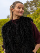 Italian Collection Vest Faux Fur Gilet in Black