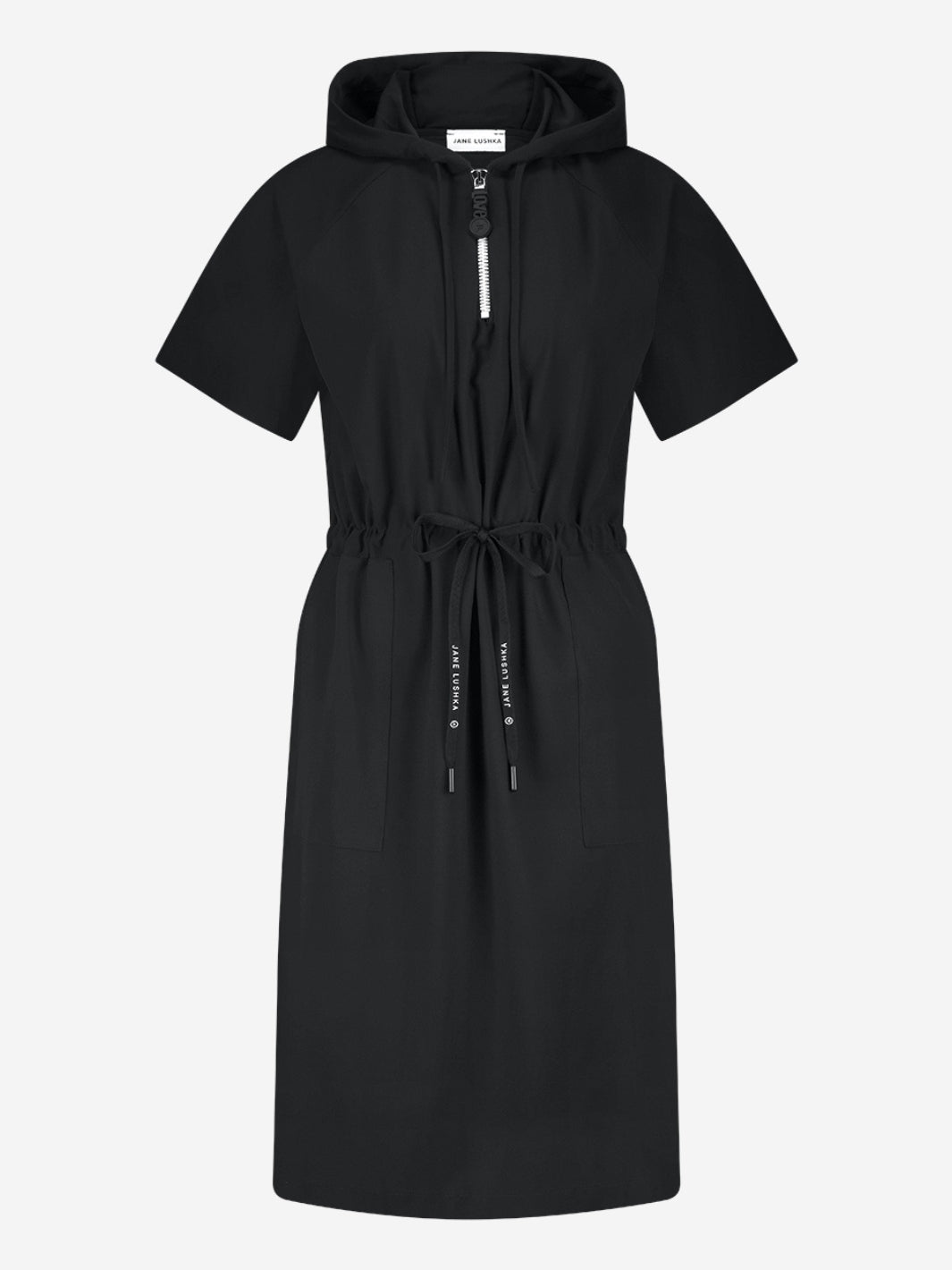 Jane Lushka Dress Evi Strecth Hoody Short Dress In Black From Jane Lushka