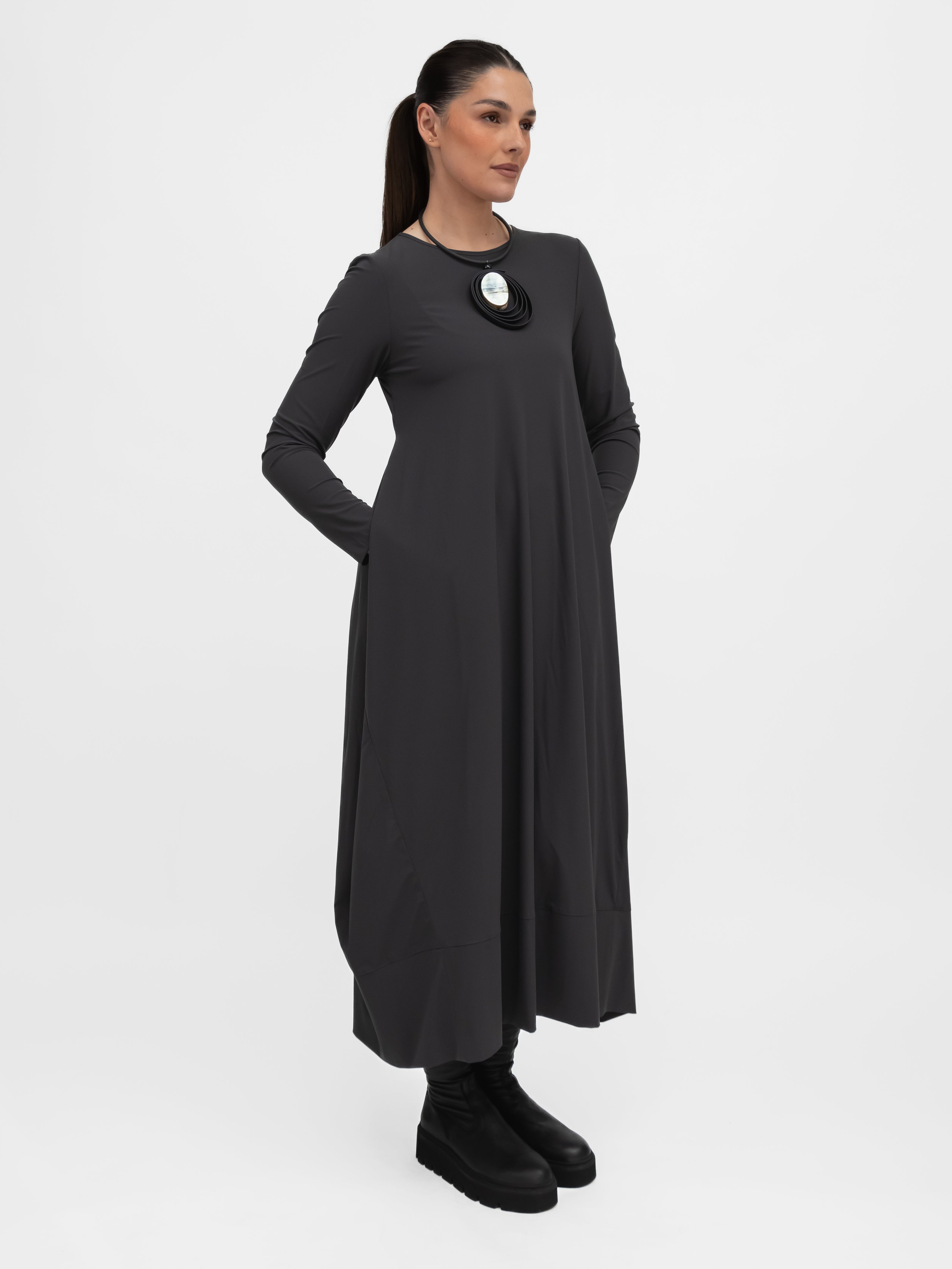 Jane Lushka Dress Isabel Dress Technical Jersey in Grey