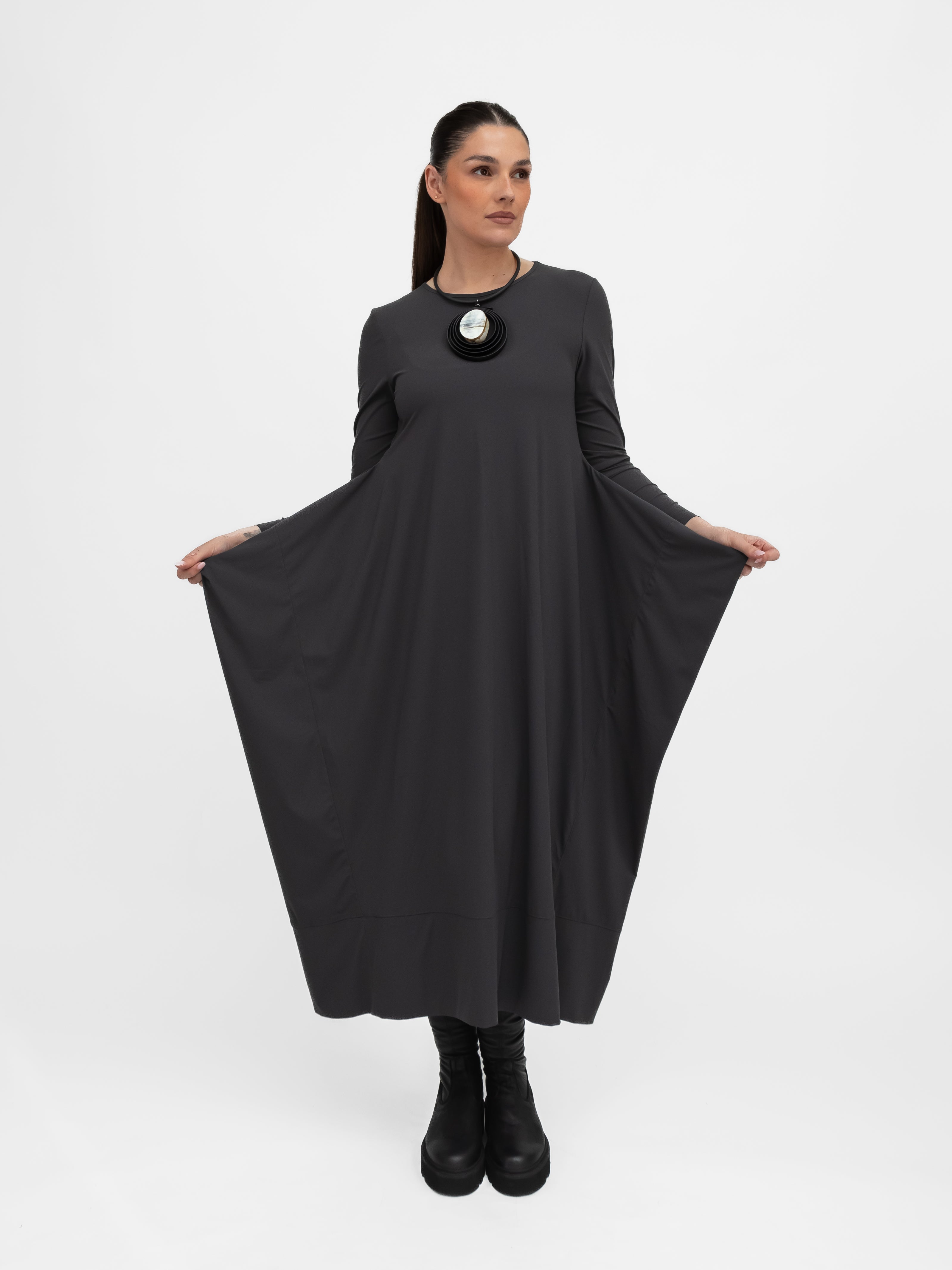 Jane Lushka Dress Isabel Dress Technical Jersey in Grey