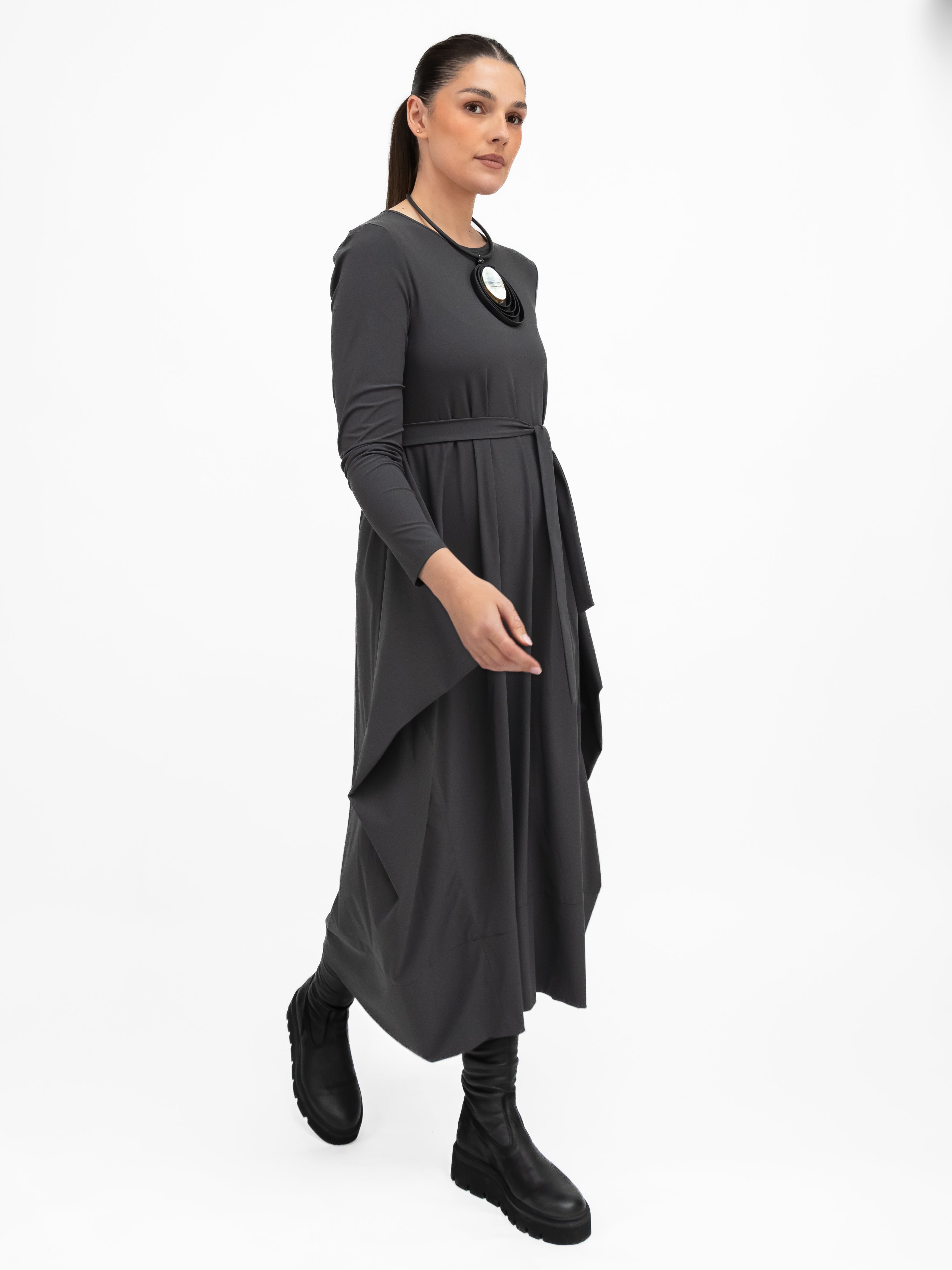 Jane Lushka Dress Isabel Dress Technical Jersey in Grey
