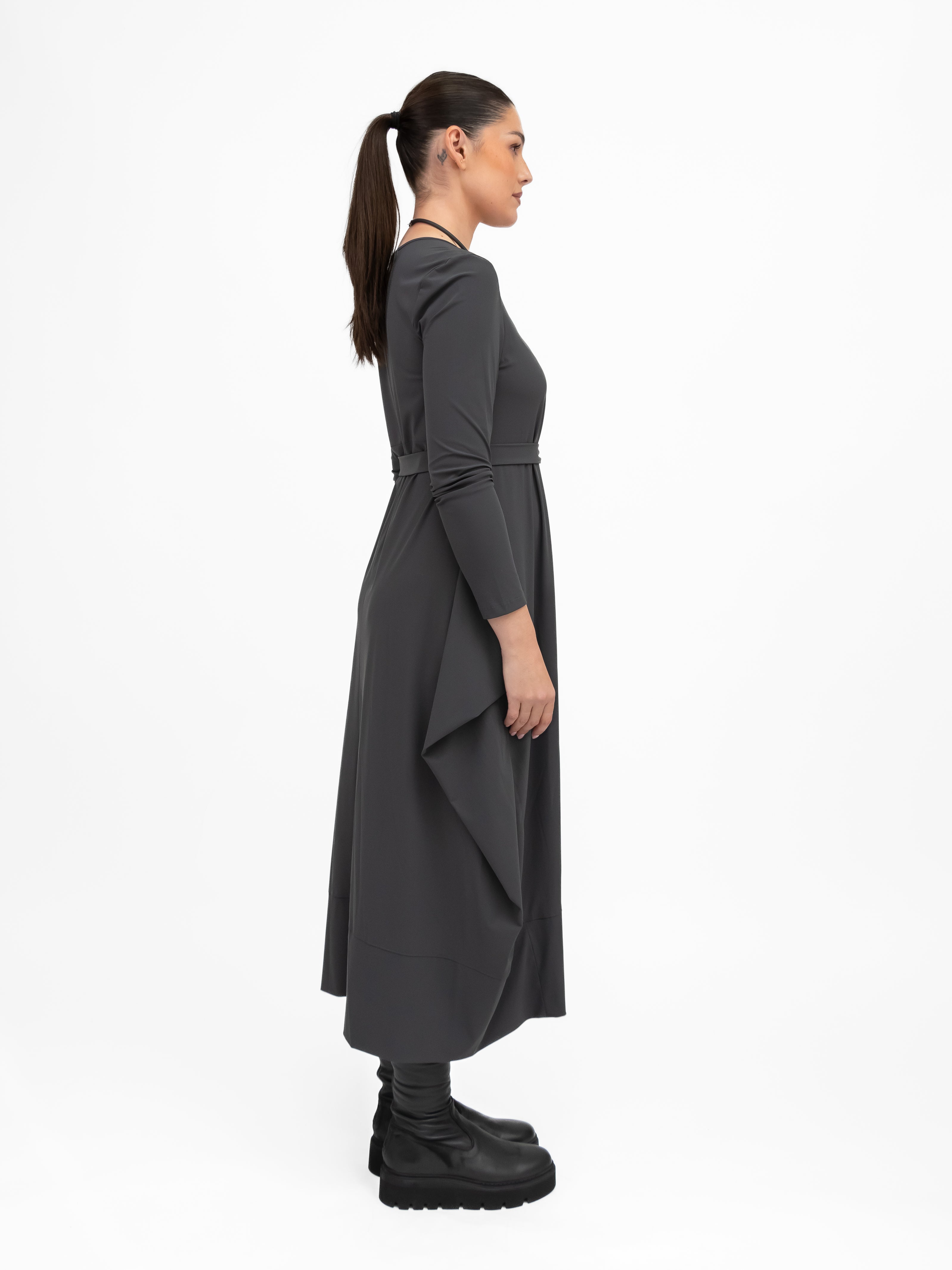 Jane Lushka Dress Isabel Dress Technical Jersey in Grey