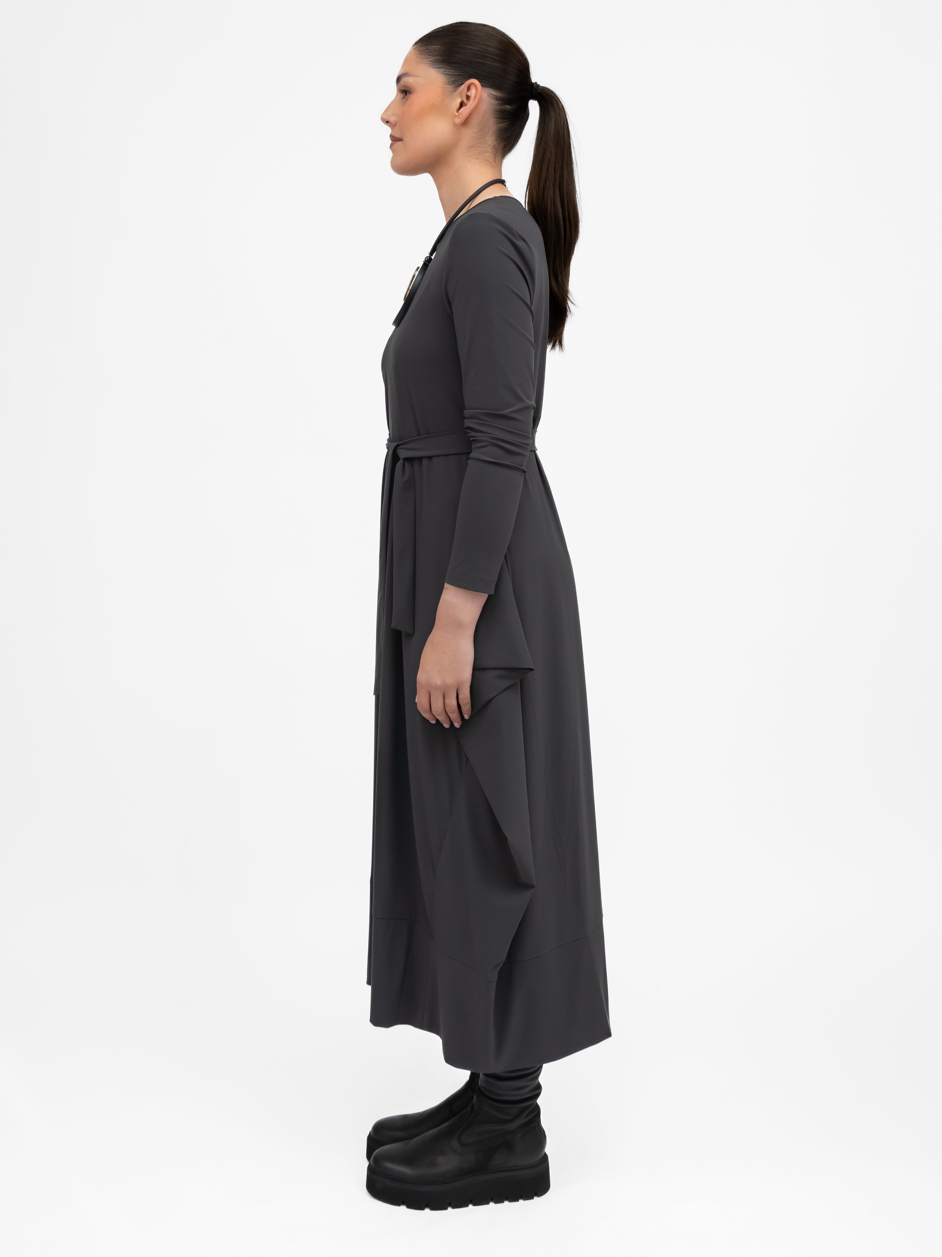 Jane Lushka Dress Isabel Dress Technical Jersey in Grey