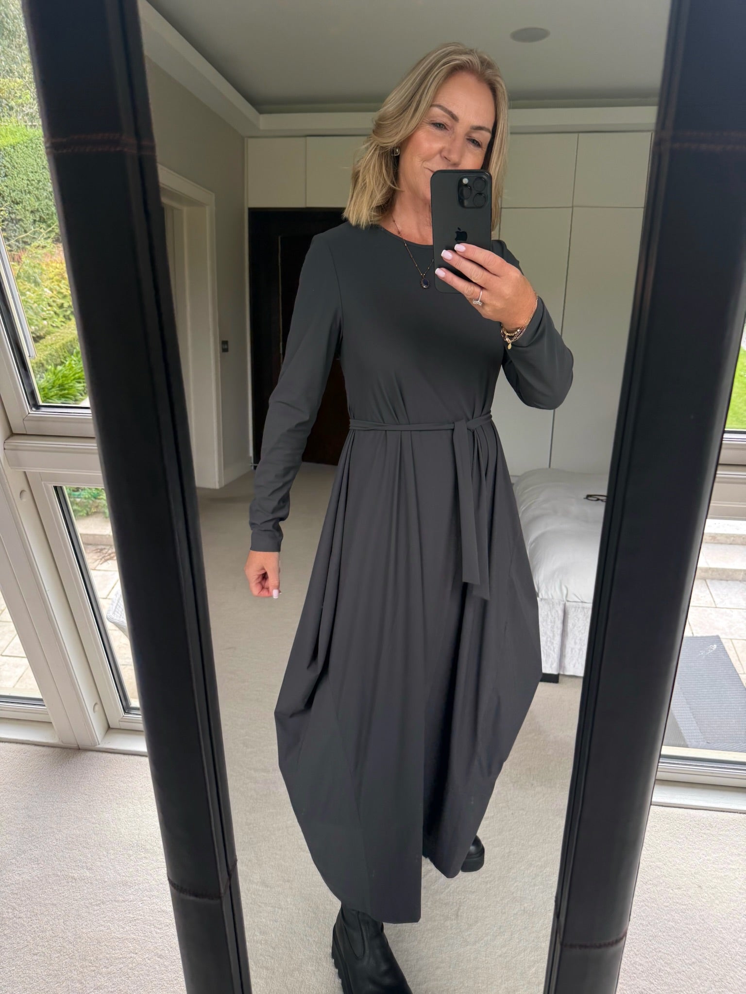 Jane Lushka Dress Isabel Dress Technical Jersey in Grey