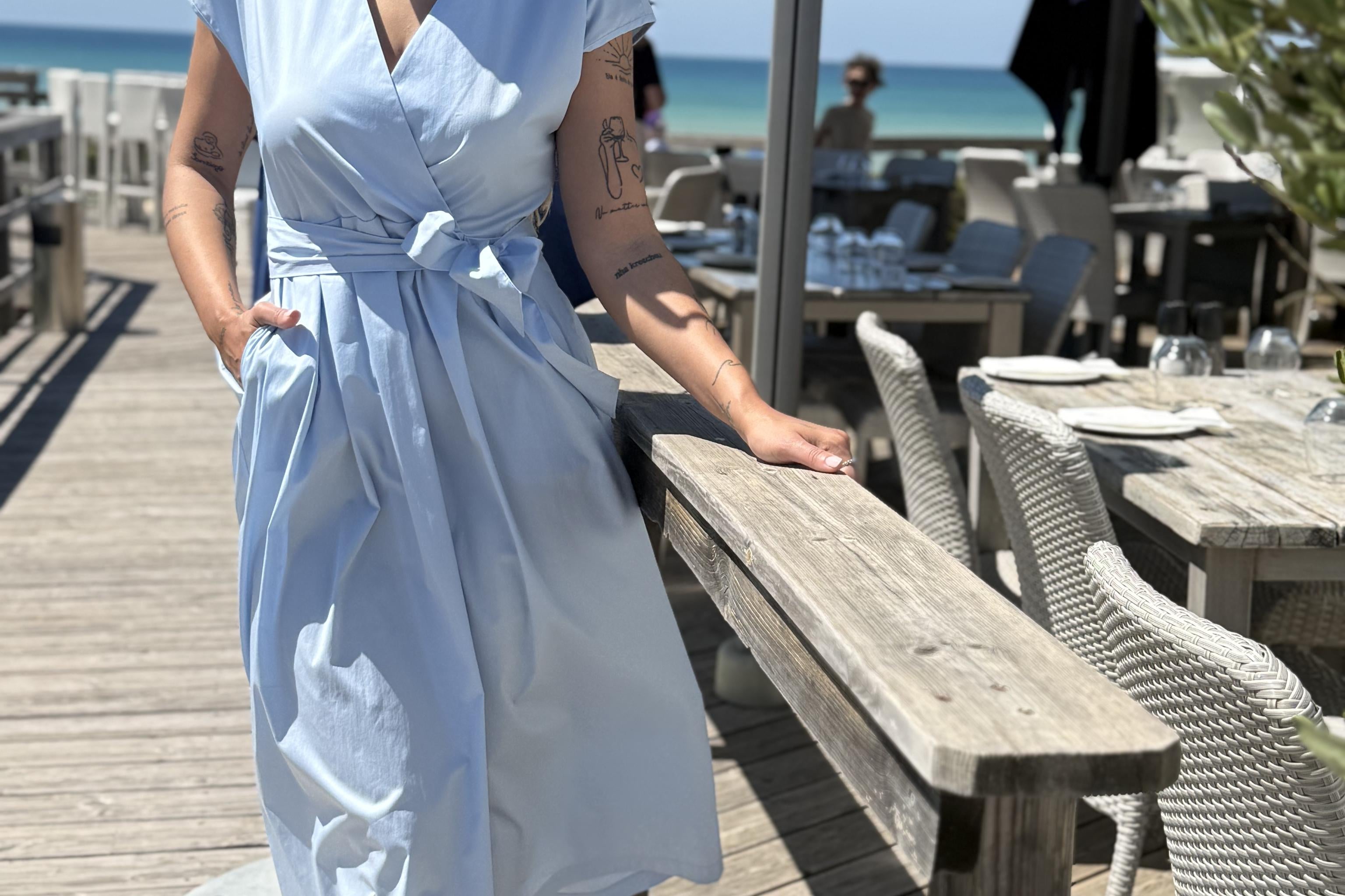 Jane Lushka Dress Poplin Long Dress 2945 in Light Blue