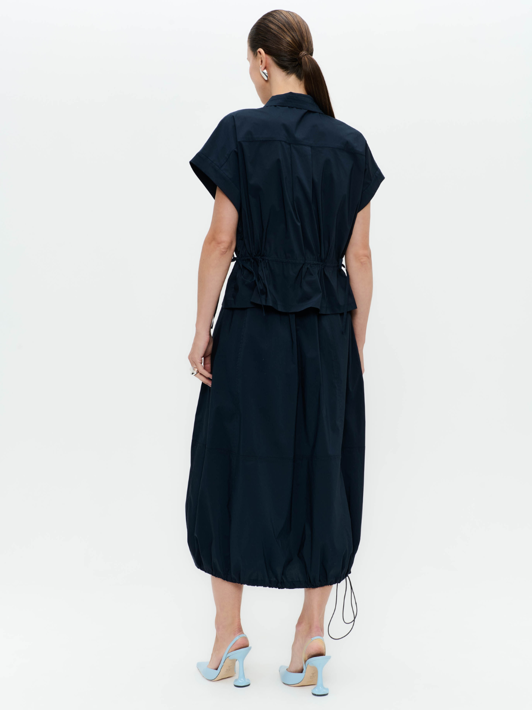 Jane Lushka Jacket Paola Poplin Jacket In Navy From Jane Lushka