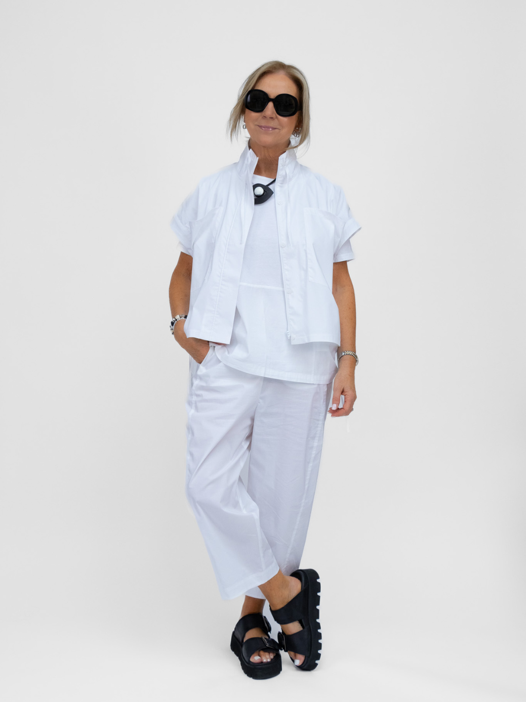 Jane Lushka Jacket Paola Poplin Jacket In White From Jane Lushka