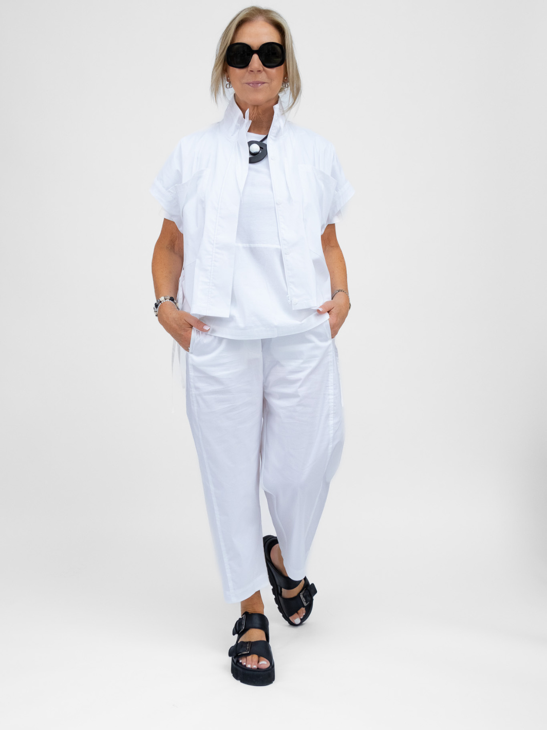 Jane Lushka Jacket Paola Poplin Jacket In White From Jane Lushka