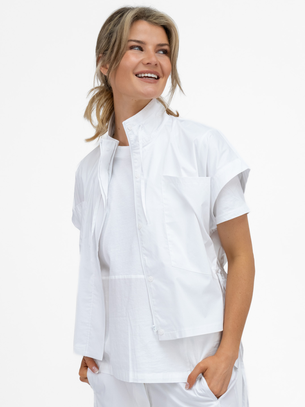 Jane Lushka Jacket Paola Poplin Jacket In White From Jane Lushka