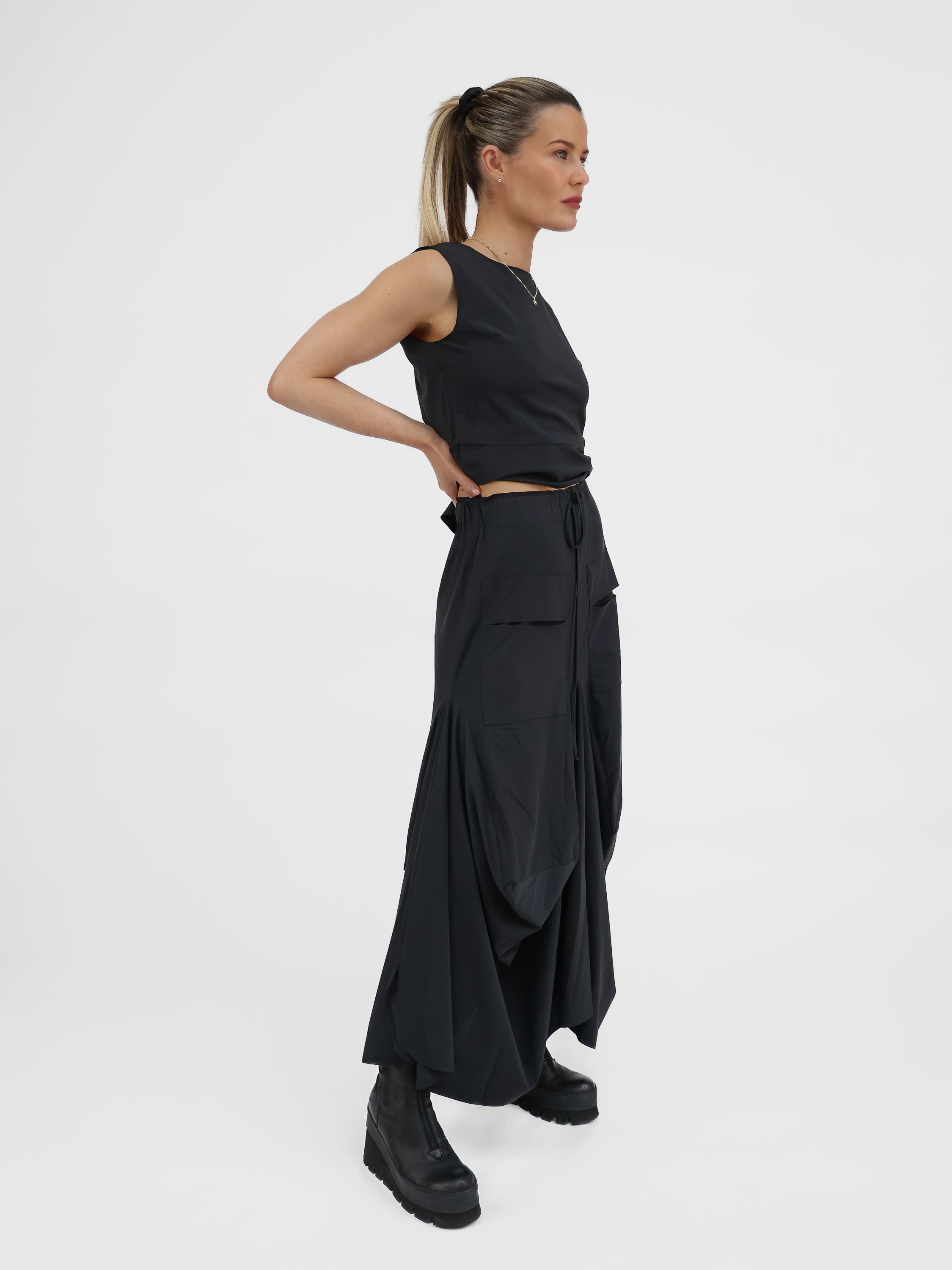 Jane Lushka Skirt Nell Skirt Technical Jersey in Black