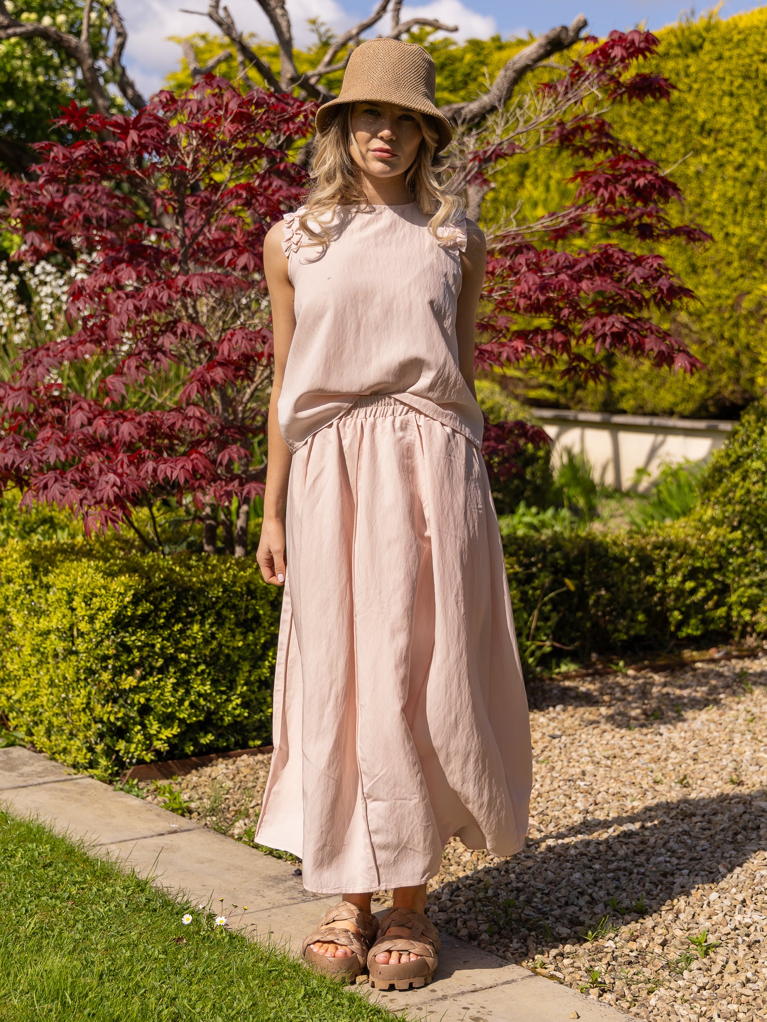 Jane Lushka Skirt Reiki Viscose Skirt in Pink