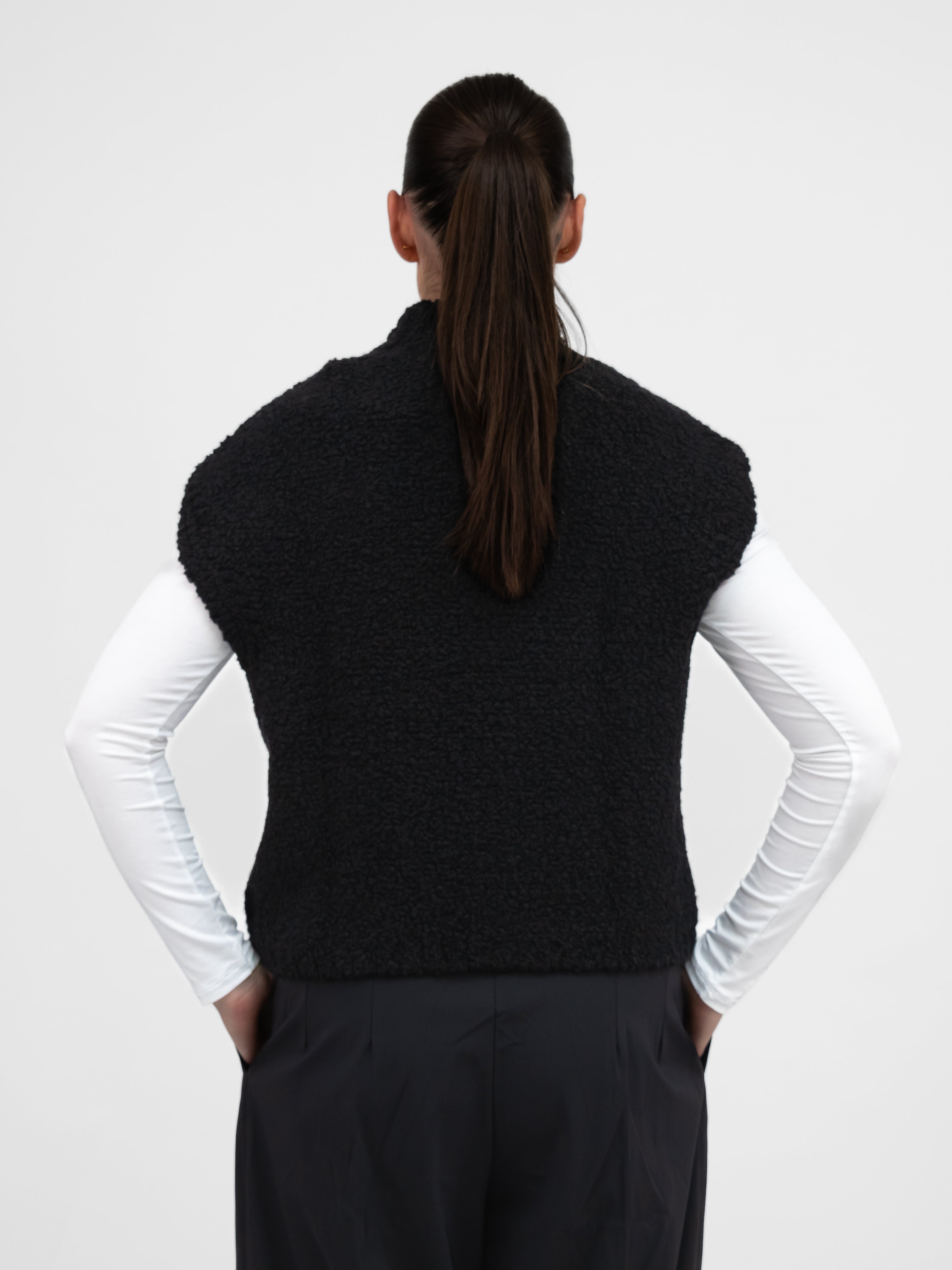 Jane Lushka Tank Top Boucle Vest in Black