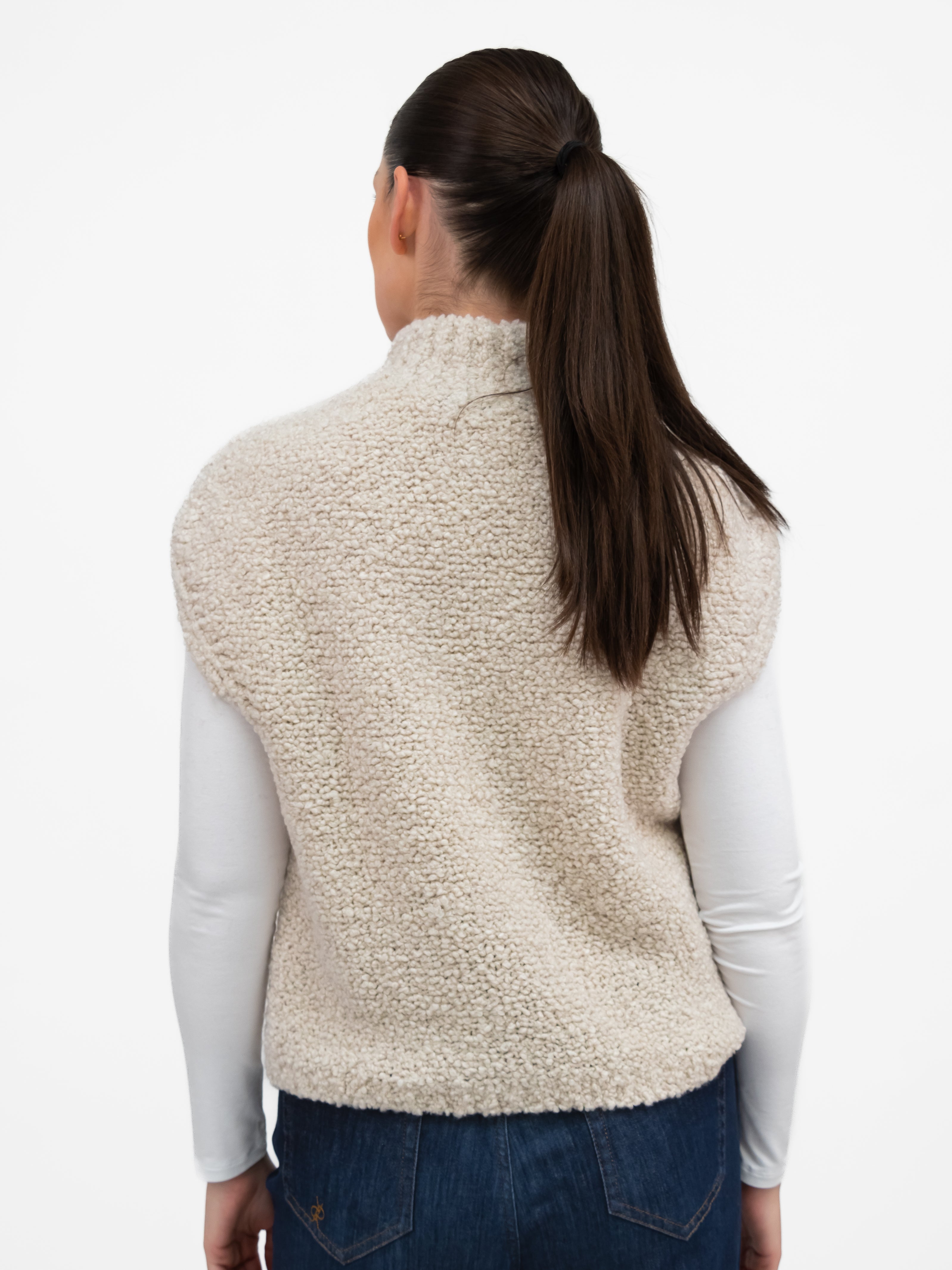 Jane Lushka Tank Top Boucle Vest in Off White