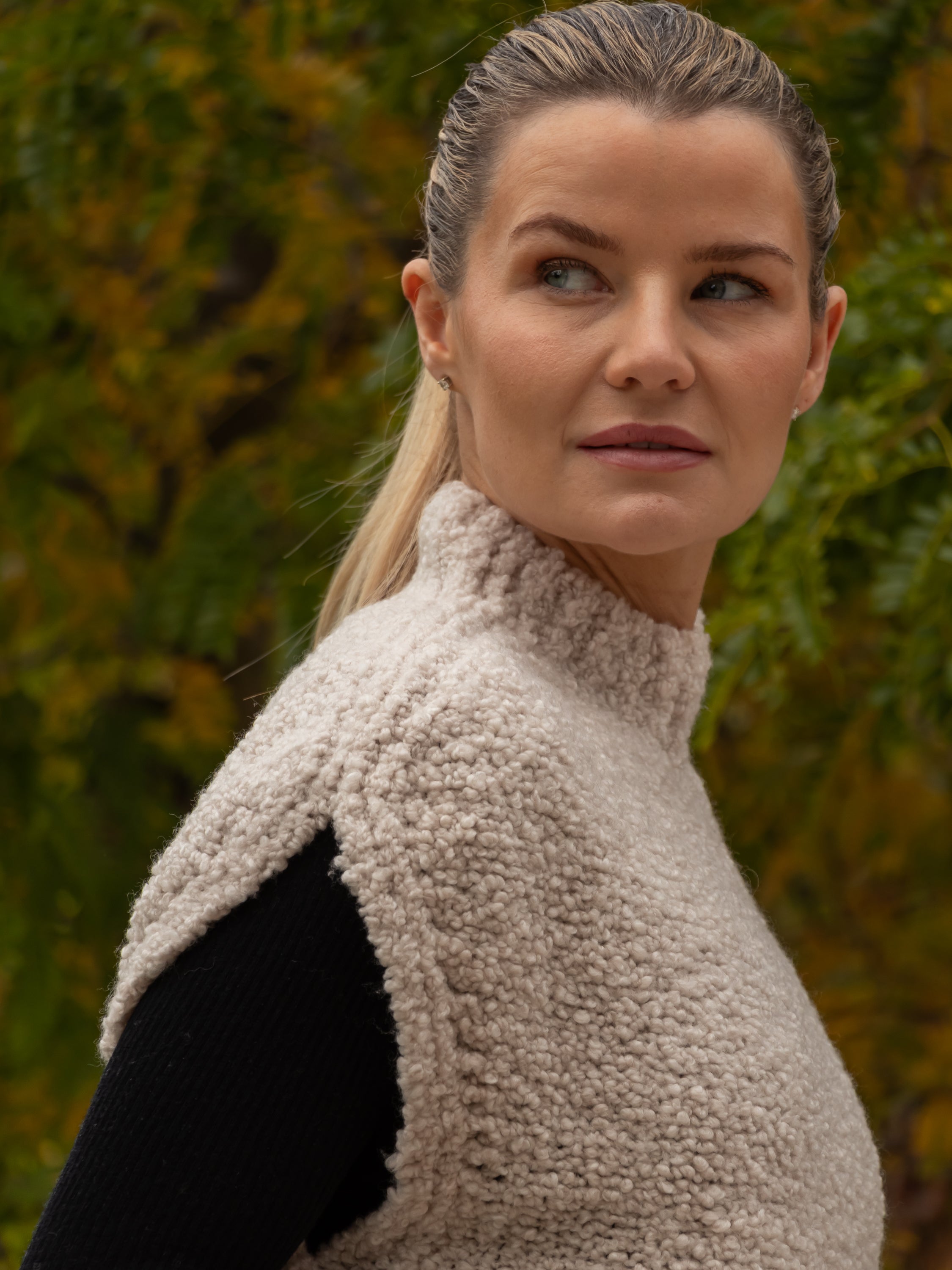 Jane Lushka Tank Top Boucle Vest in Off White