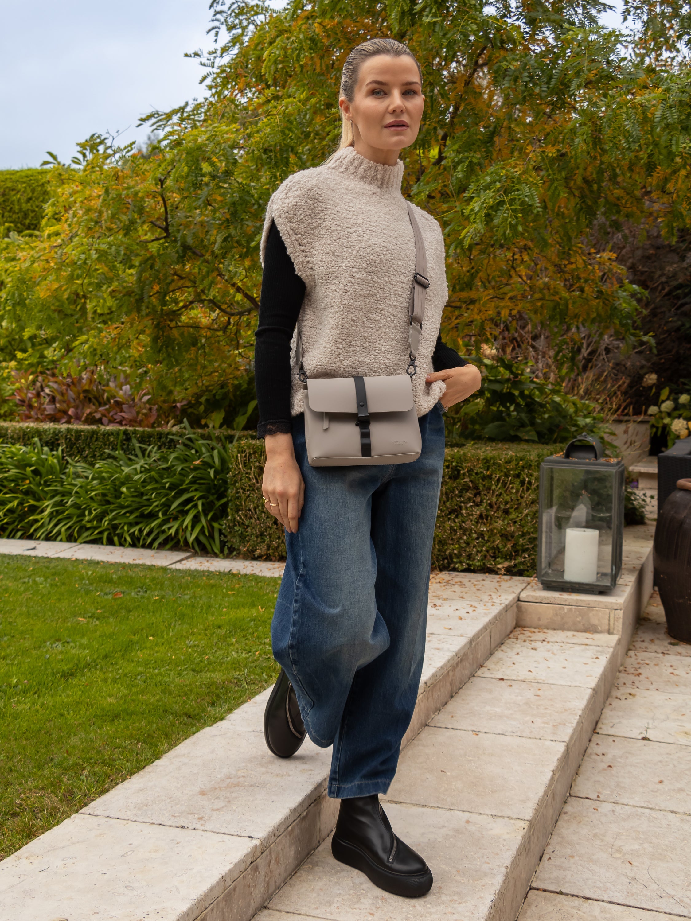 Jane Lushka Tank Top Boucle Vest in Off White