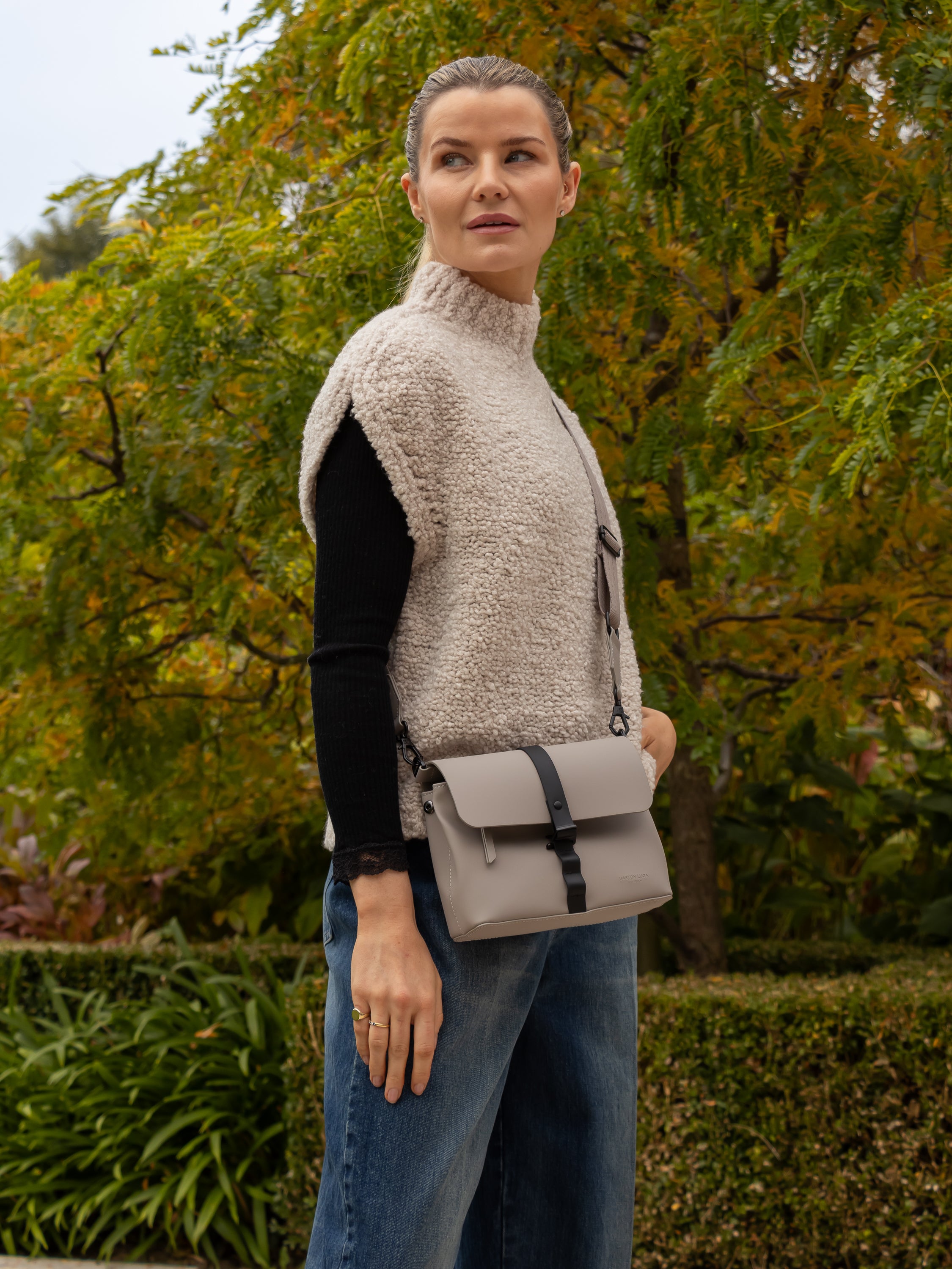 Jane Lushka Tank Top Boucle Vest in Off White