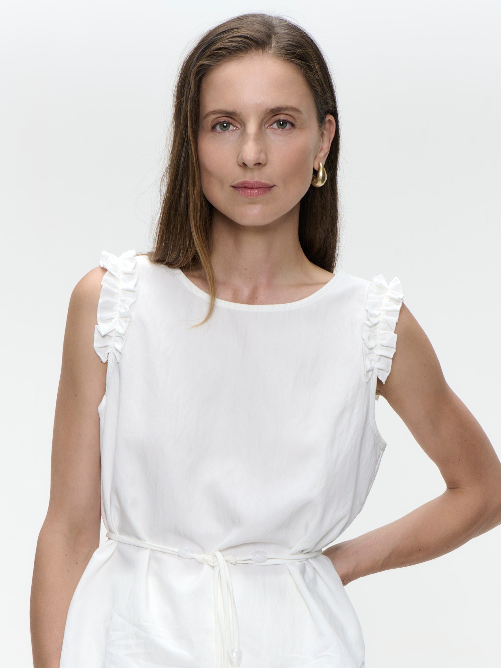 Jane Lushka Top Masako Viscose Mix Top in White