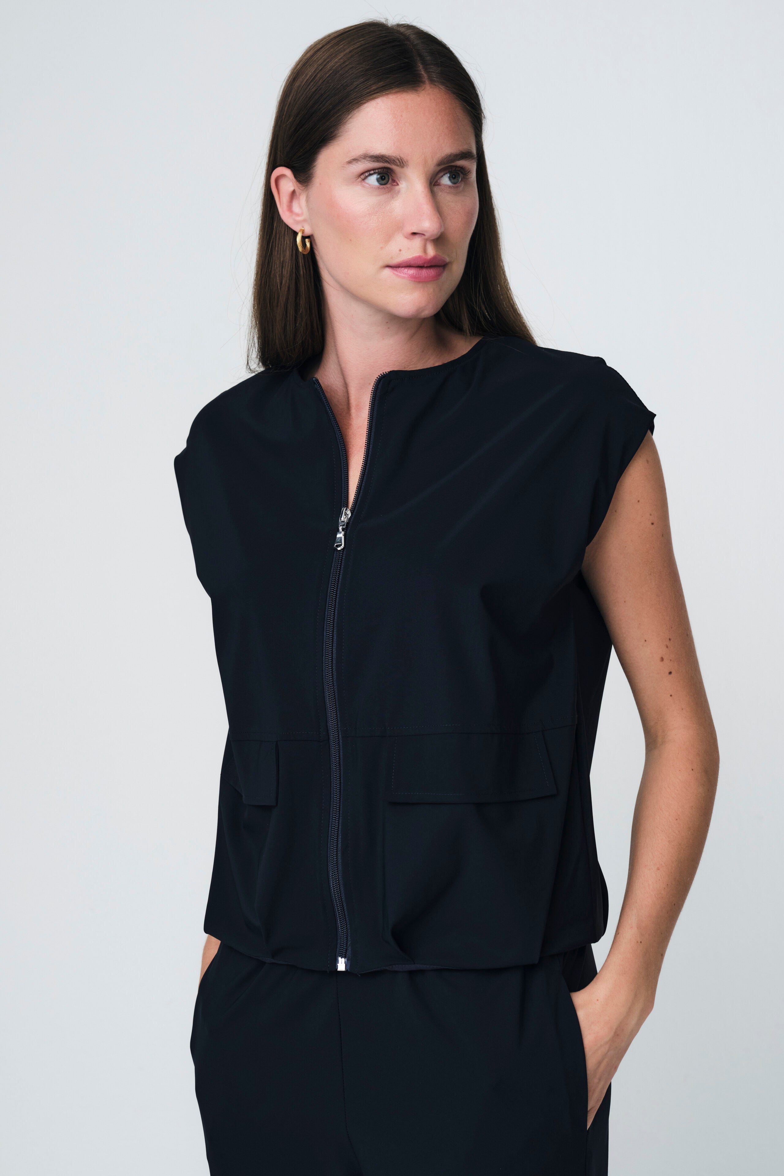 Jane Lushka Vest Ursula Vest Technical Jersey in Black