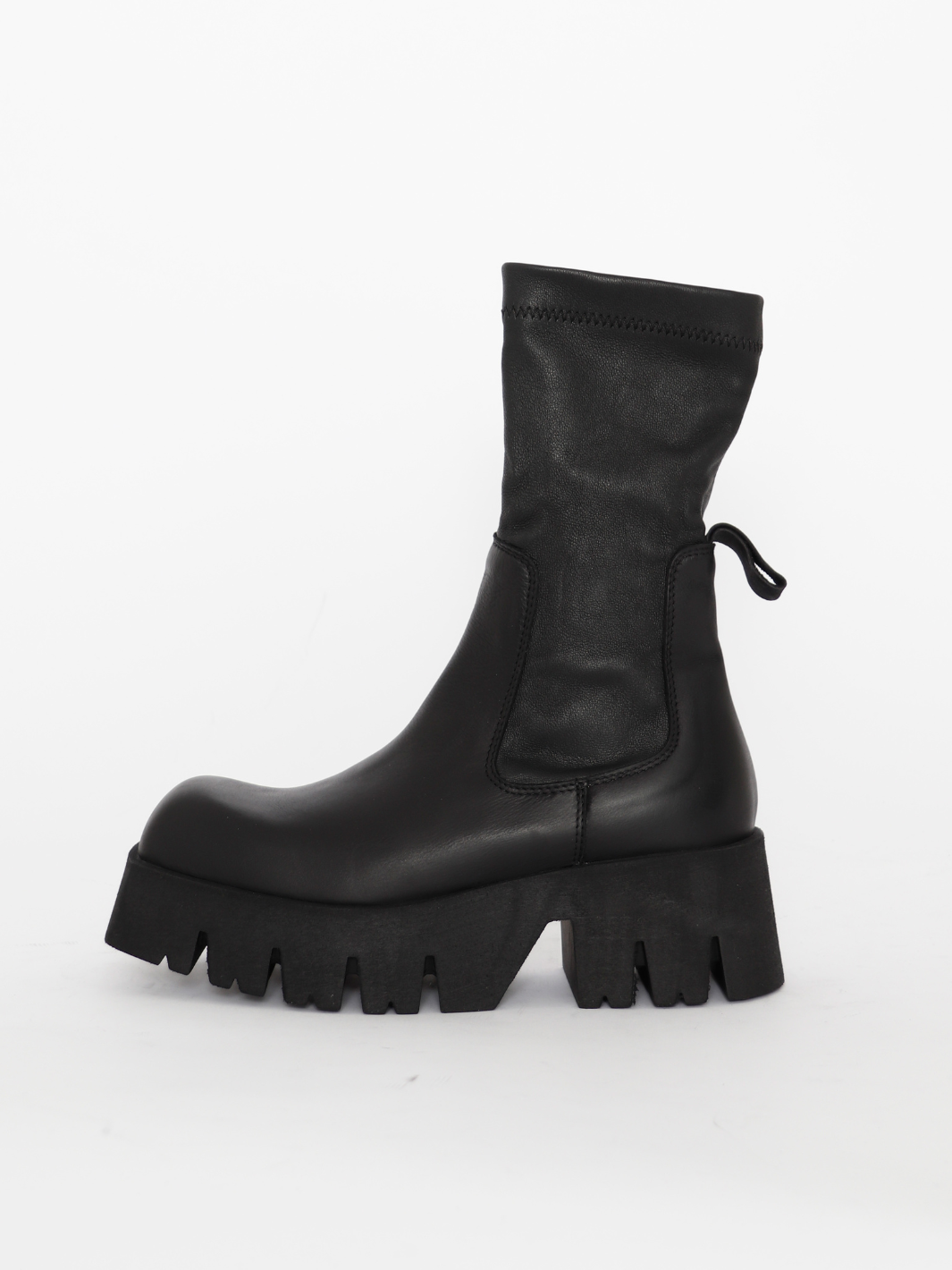 Lofina Footwear Lofina Black Leather Stretch Ankle Boot