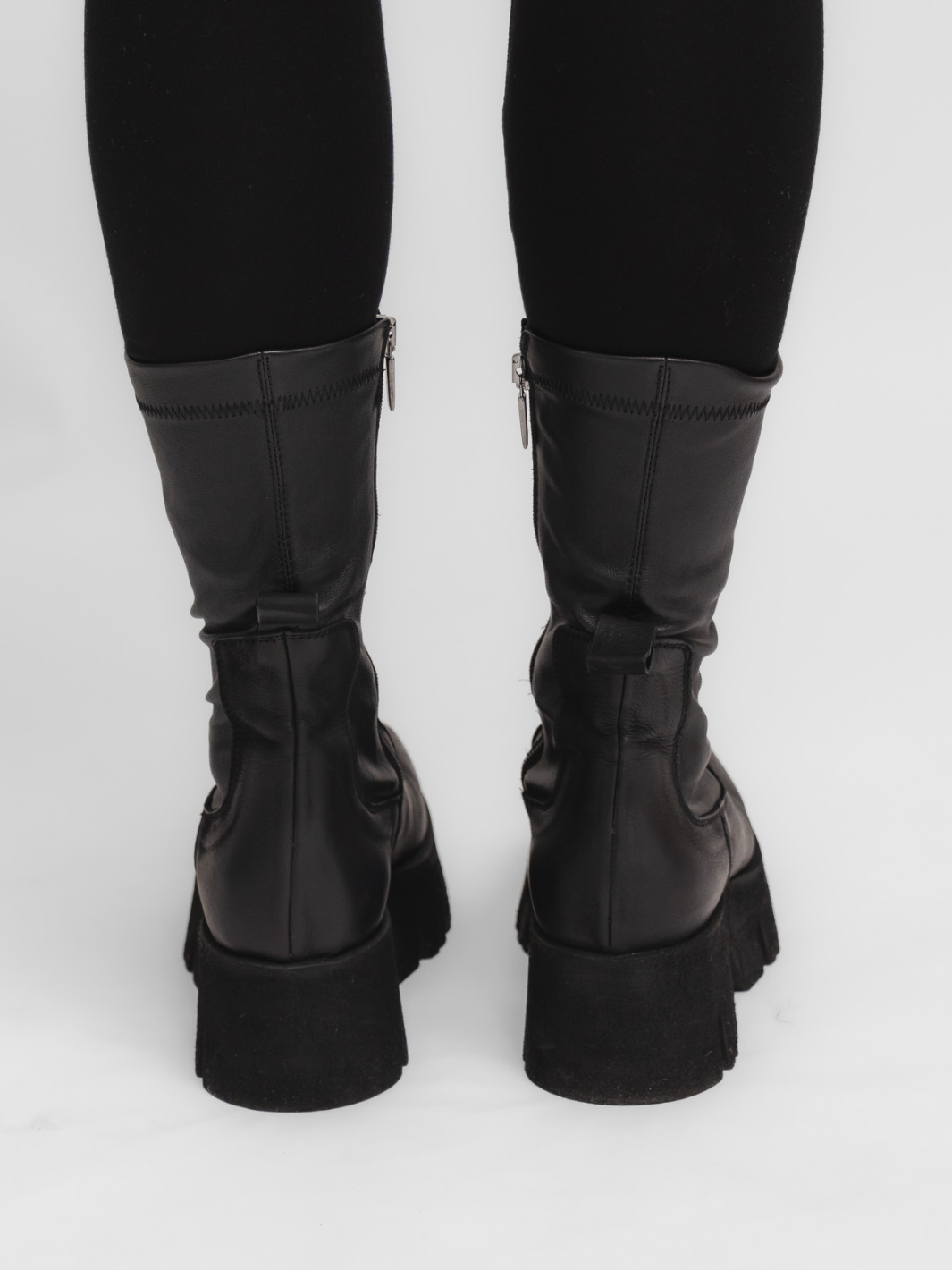 Lofina Footwear Lofina Black Leather Stretch Ankle Boot