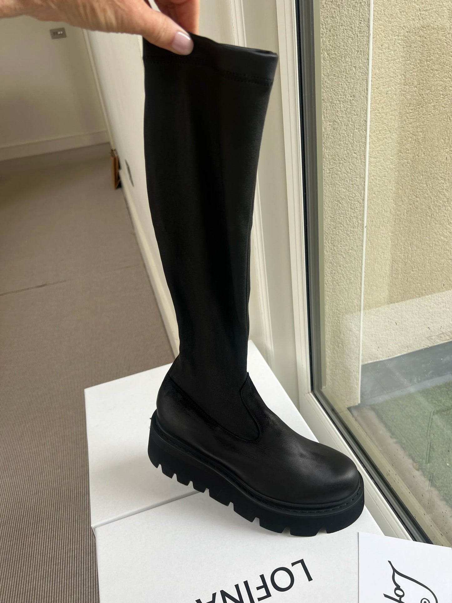 Lofina Footwear Lofina Leather Nappa Knee high Boot in black