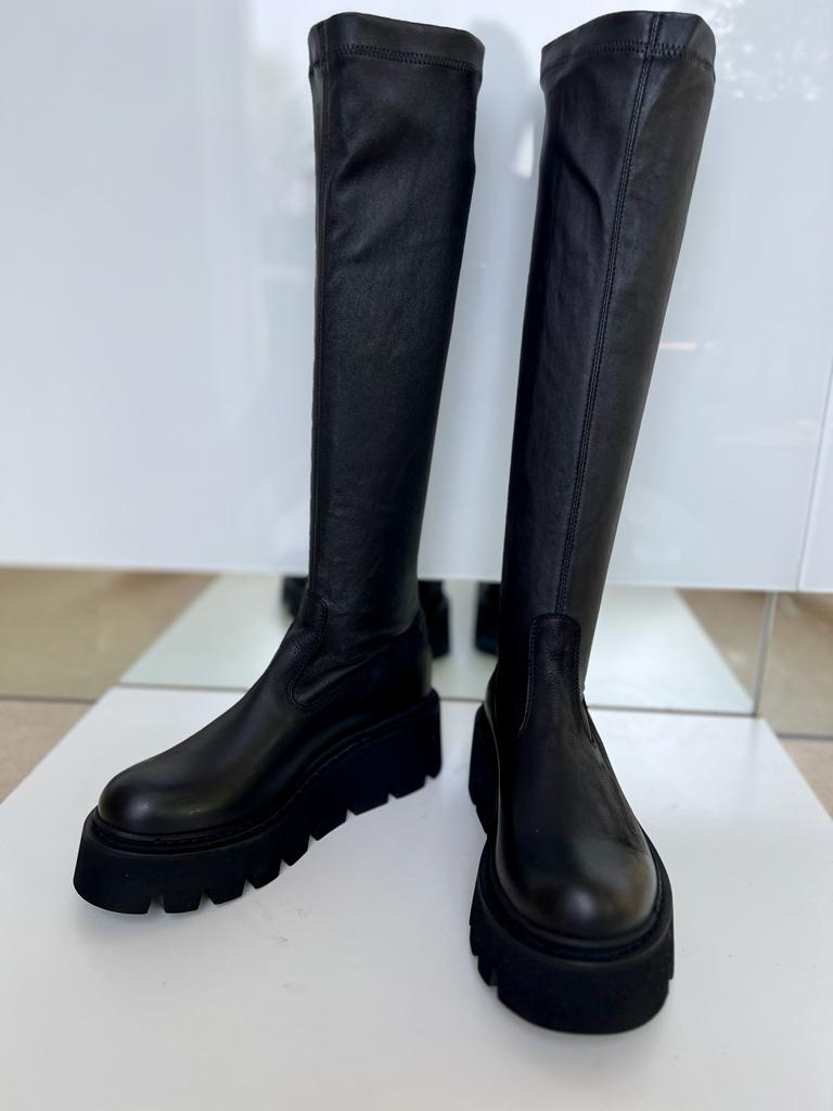 Lofina Footwear Lofina Leather Nappa Knee high Boot in black