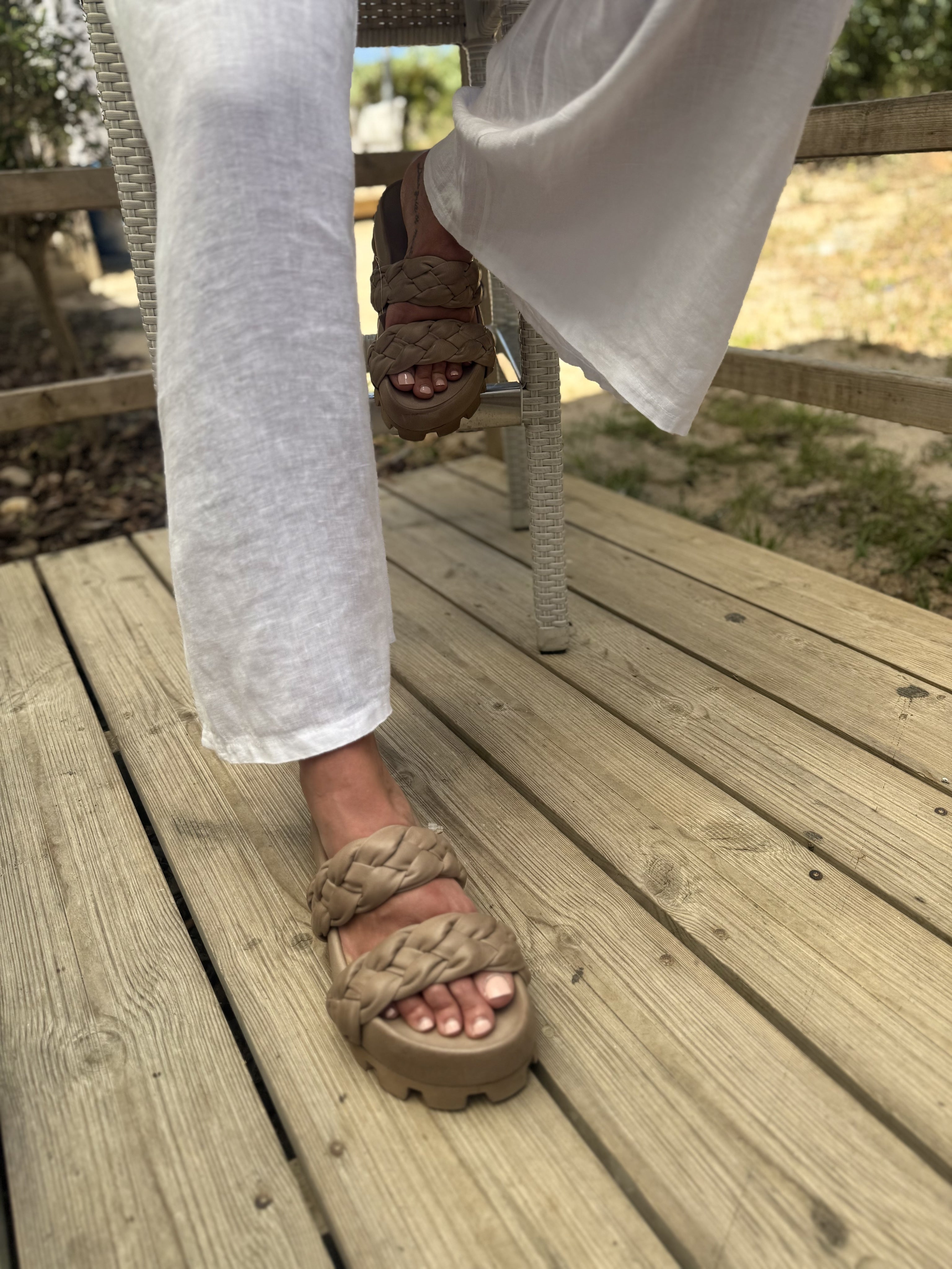 Lofina Sandals Lofina Braided Sandal in Gasoline Malto