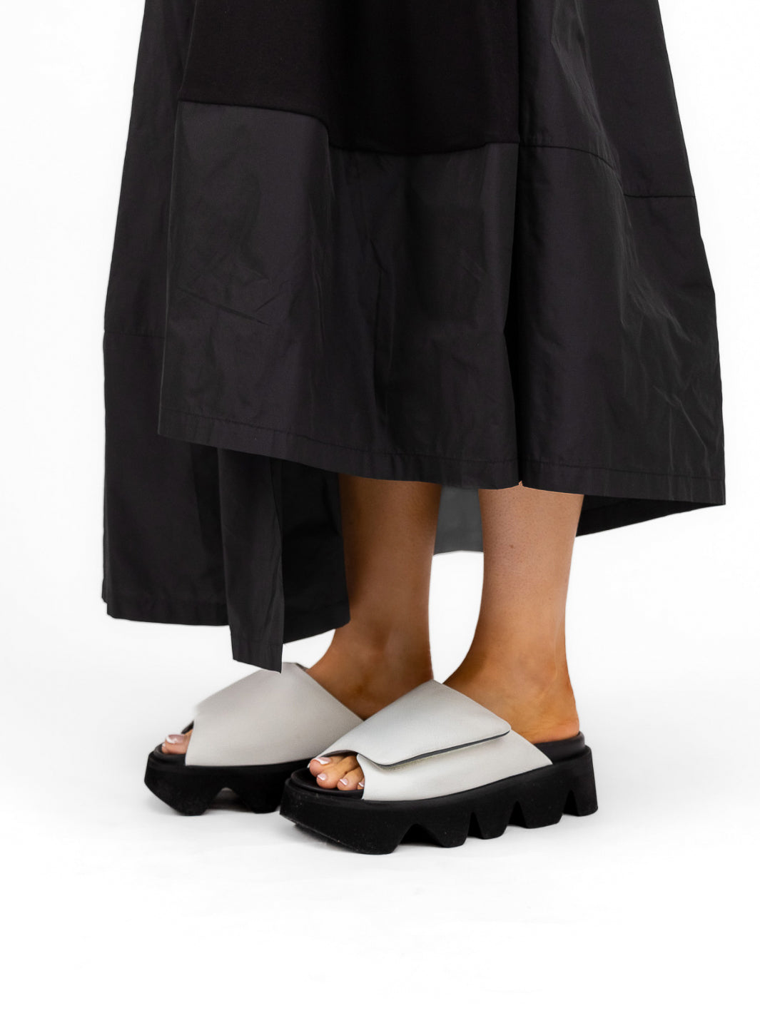 Lofina Shoes Platform Sandal Sliders In Bianco From Lofina