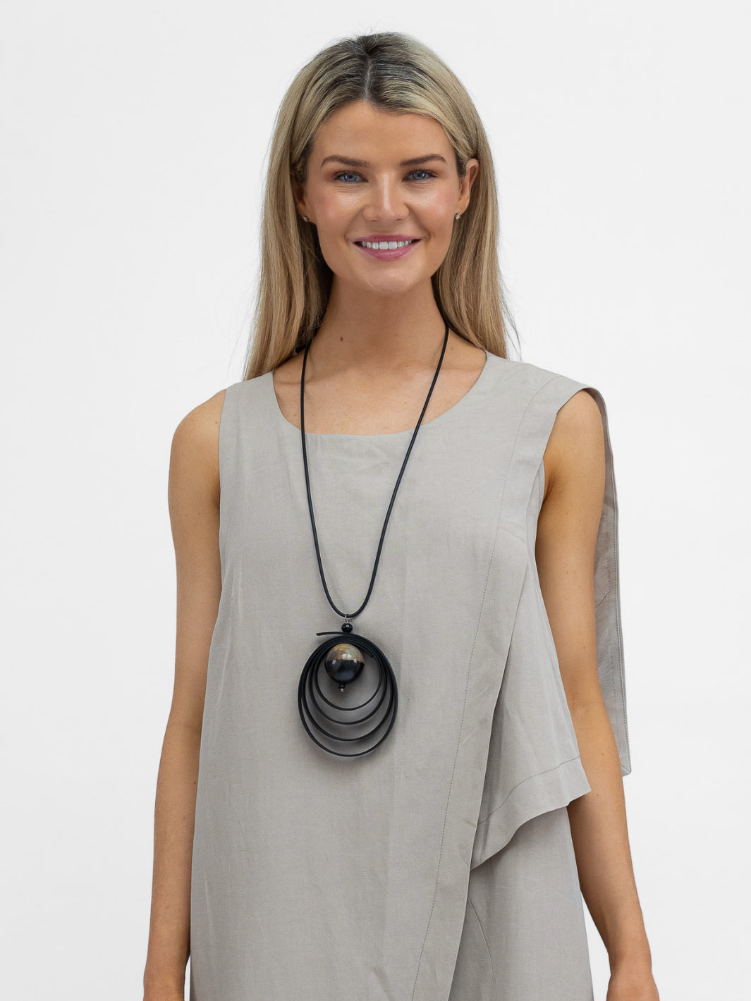 Lotus Eaters Dress Mesca Asymmetric Maxi Dress In Greige From Lotus Eaters