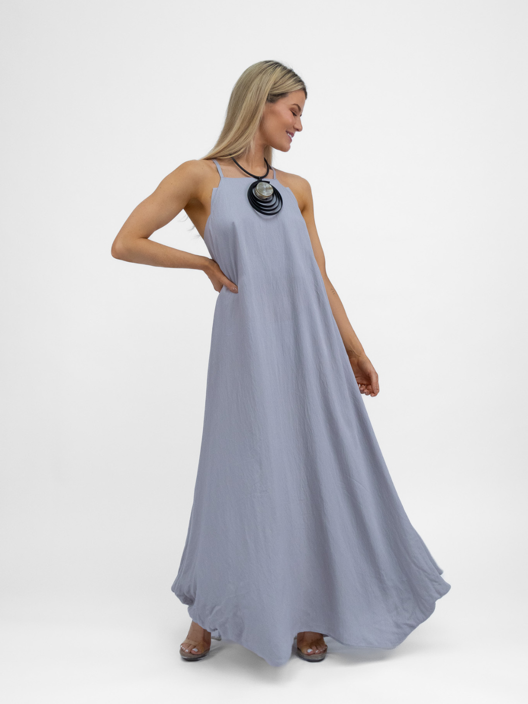 Lotus Eaters Dress Palos Maxi Dress In Silver From Lotus Eaters