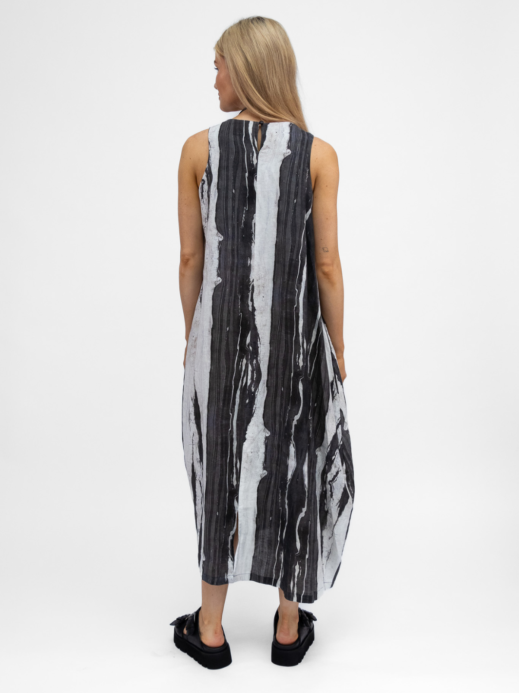 Lotus Eaters Dress Saba Printed Dress In Off White And Black From Lotus Eaters