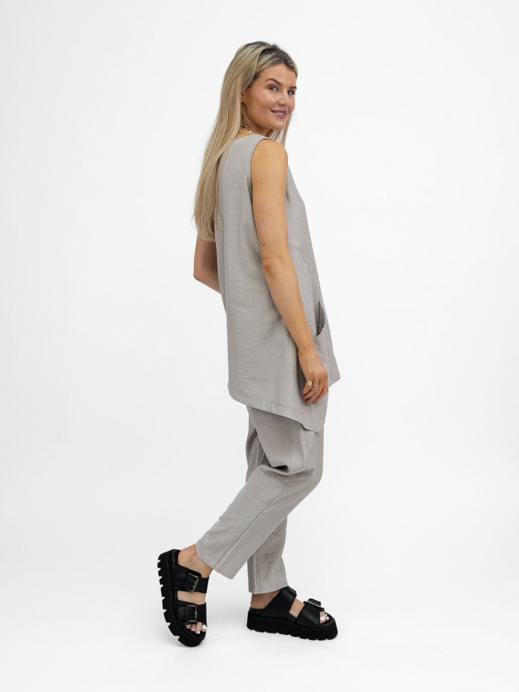 Lotus Eaters Top Mimbo Top In Greige From Lotus Eaters