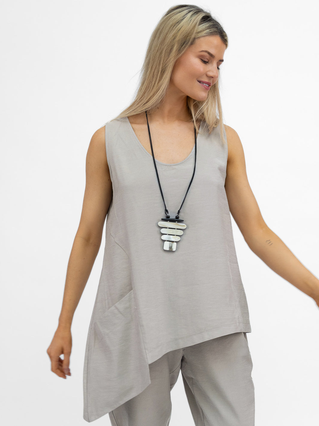 Lotus Eaters Top Mimbo Top In Greige From Lotus Eaters