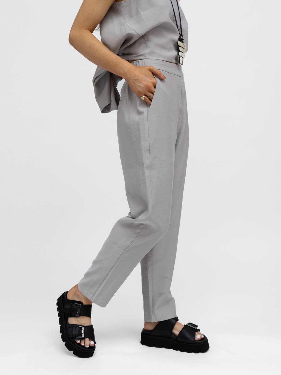 Lotus Eaters Trousers Mobys Trousers In Greige From Lotus Eaters