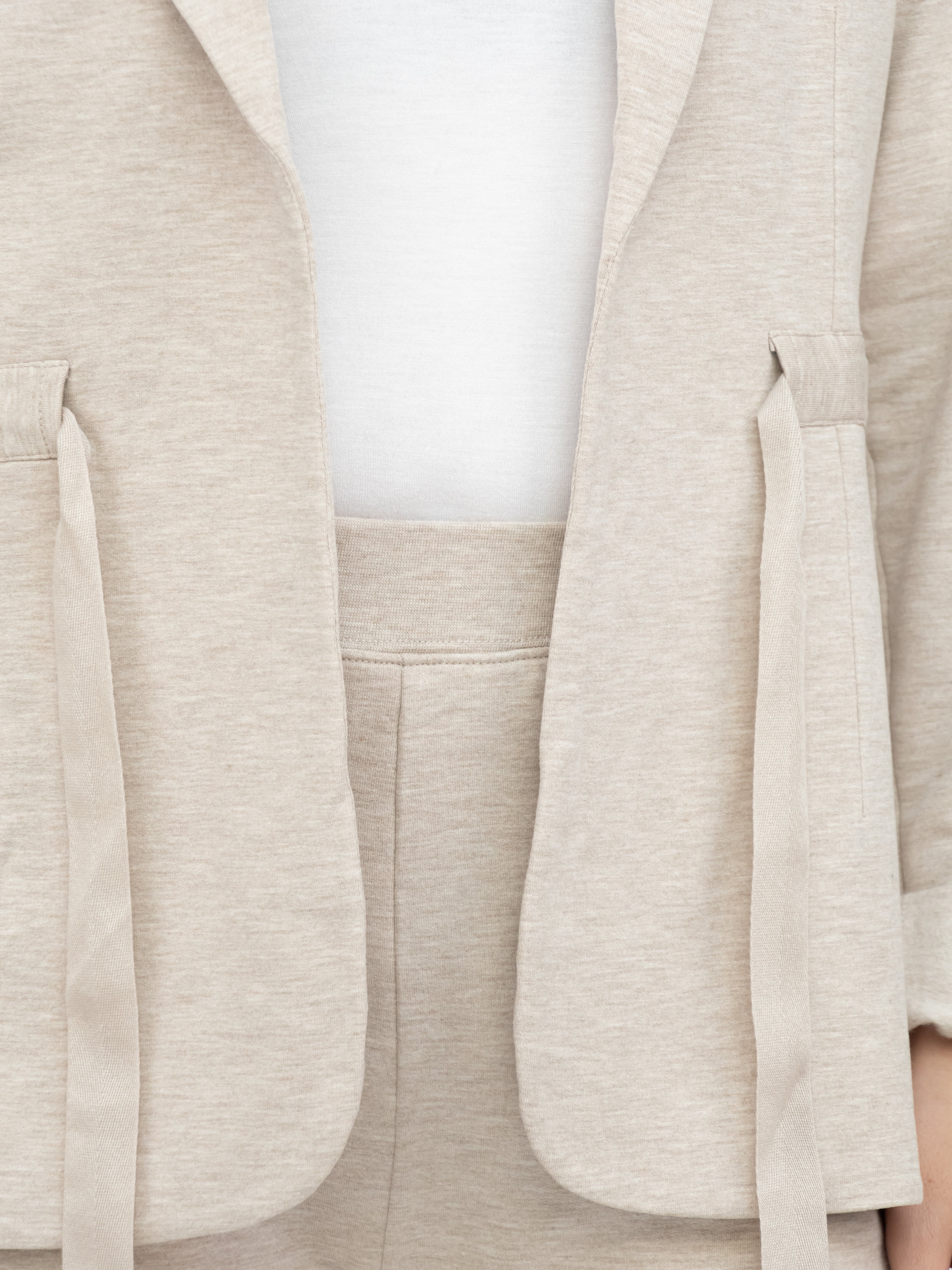 Majestic Filatures Jacket Belted Jacket in Ecru Marl