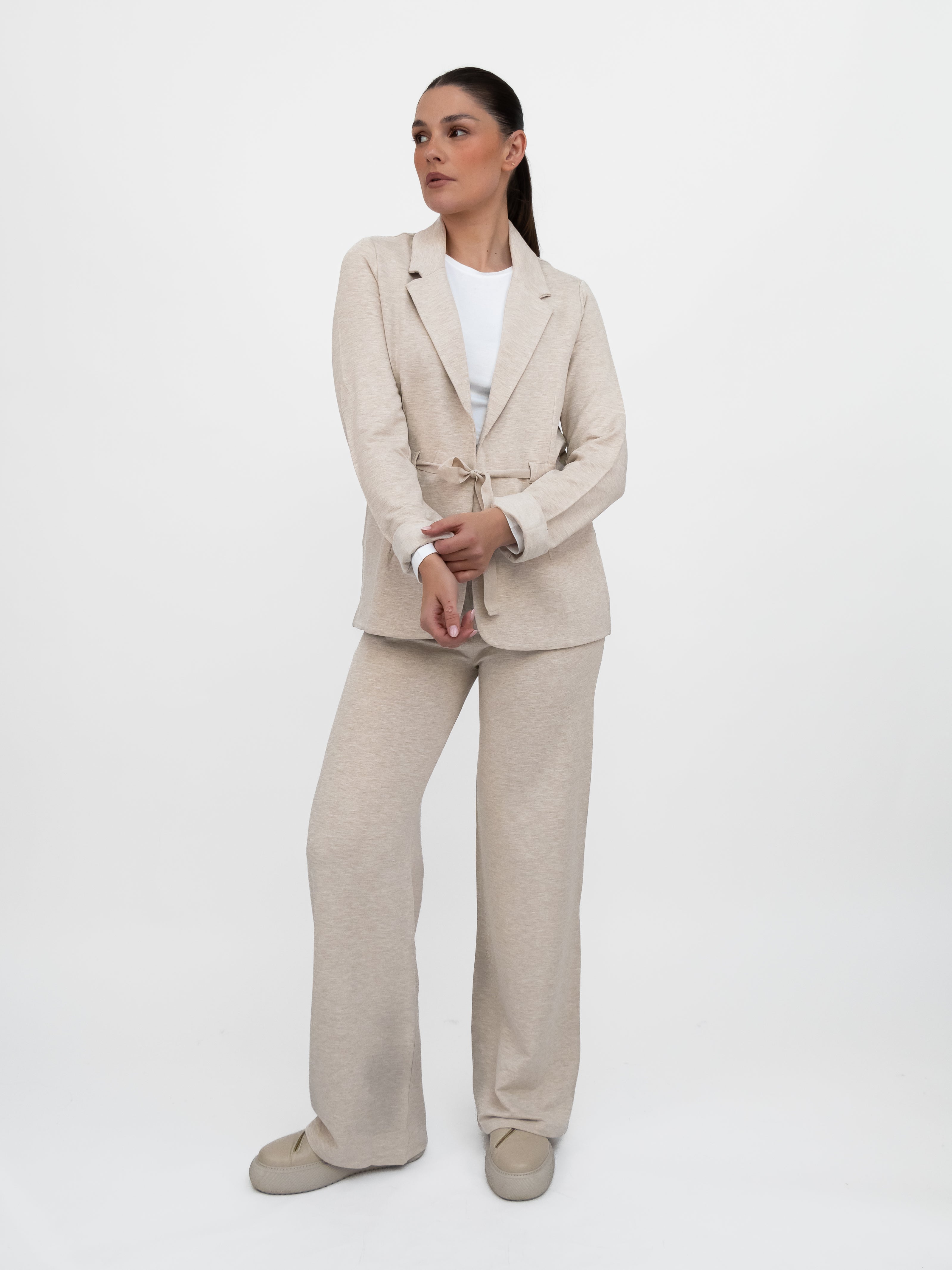 Majestic Filatures Pants Wide Leg Jogger in Ecru Marl