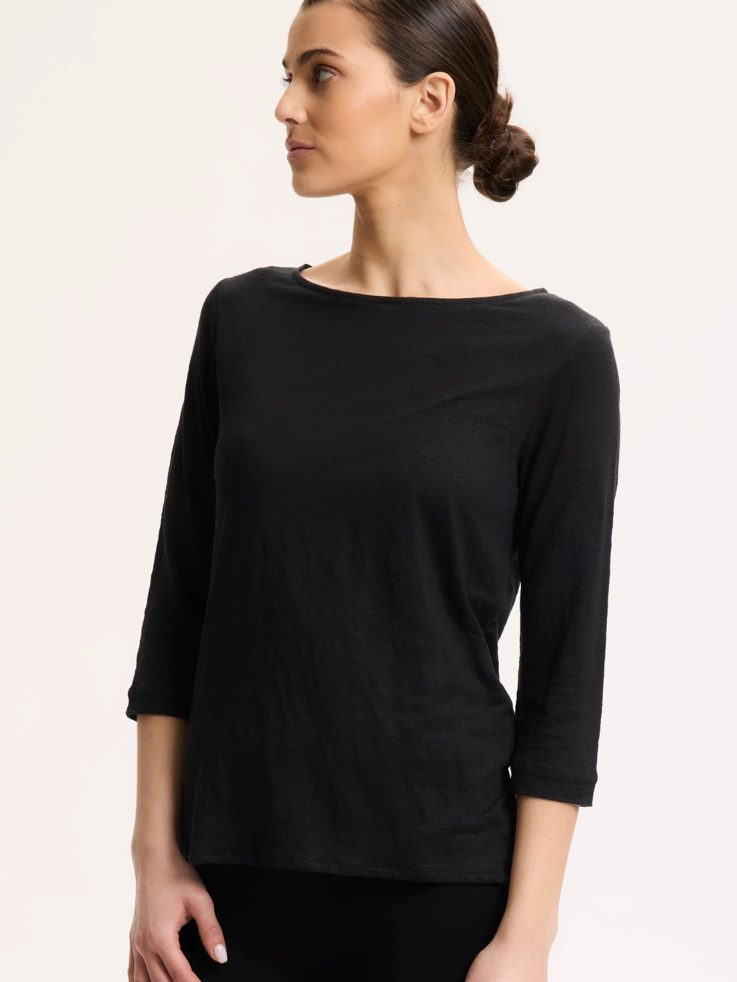 Majestic Filatures Top Bateau Top In Black From Majestic Filatures