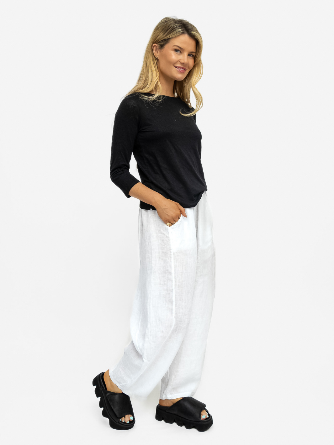 Majestic Filatures Top Bateau Top In Black From Majestic Filatures