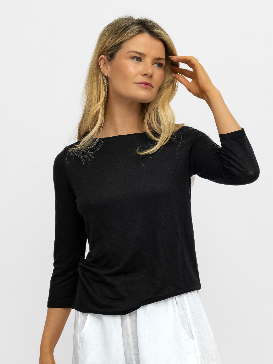 Majestic Filatures Top Bateau Top In Black From Majestic Filatures