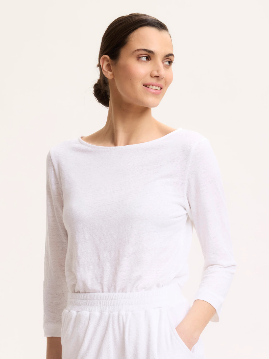 Majestic Filatures Top Bateau Top In White From Majestic Filatures