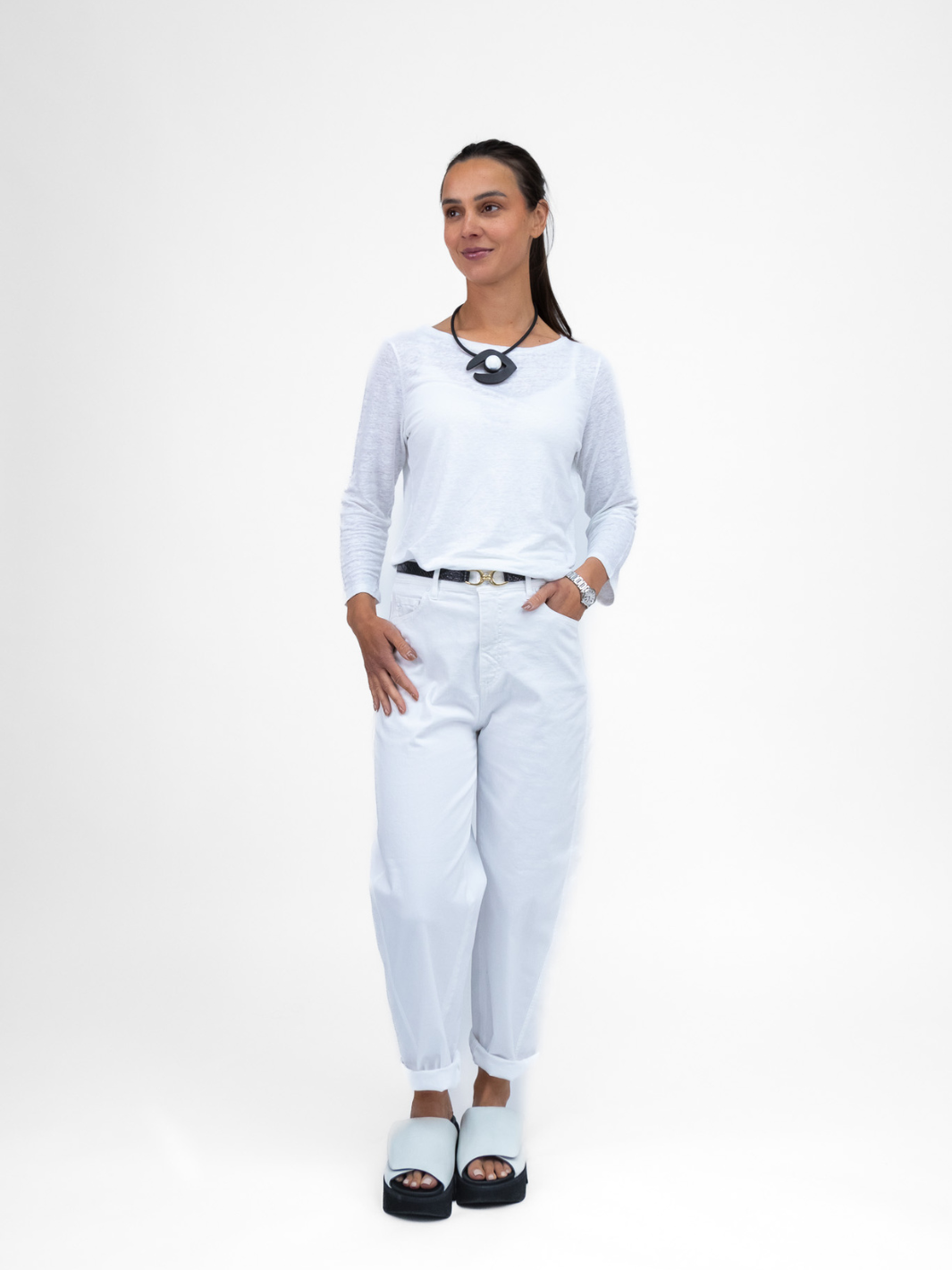 Majestic Filatures Top Bateau Top In White From Majestic Filatures
