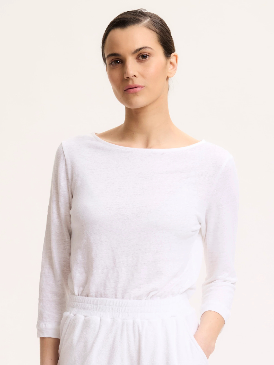 Majestic Filatures Top Bateau Top In White From Majestic Filatures