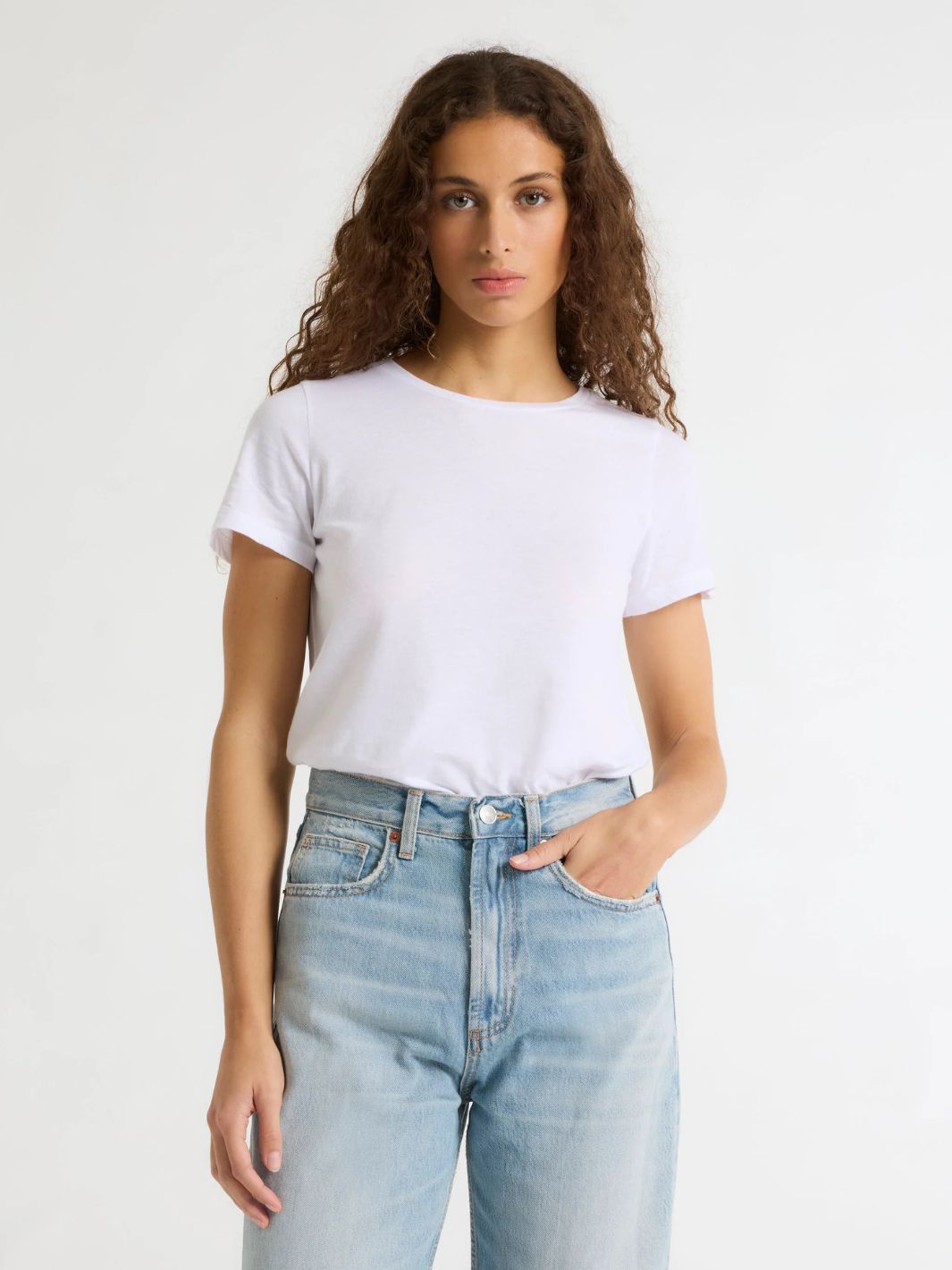 Majestic Filatures Top Polly Round Neck Tee In White From Majestic Filatures