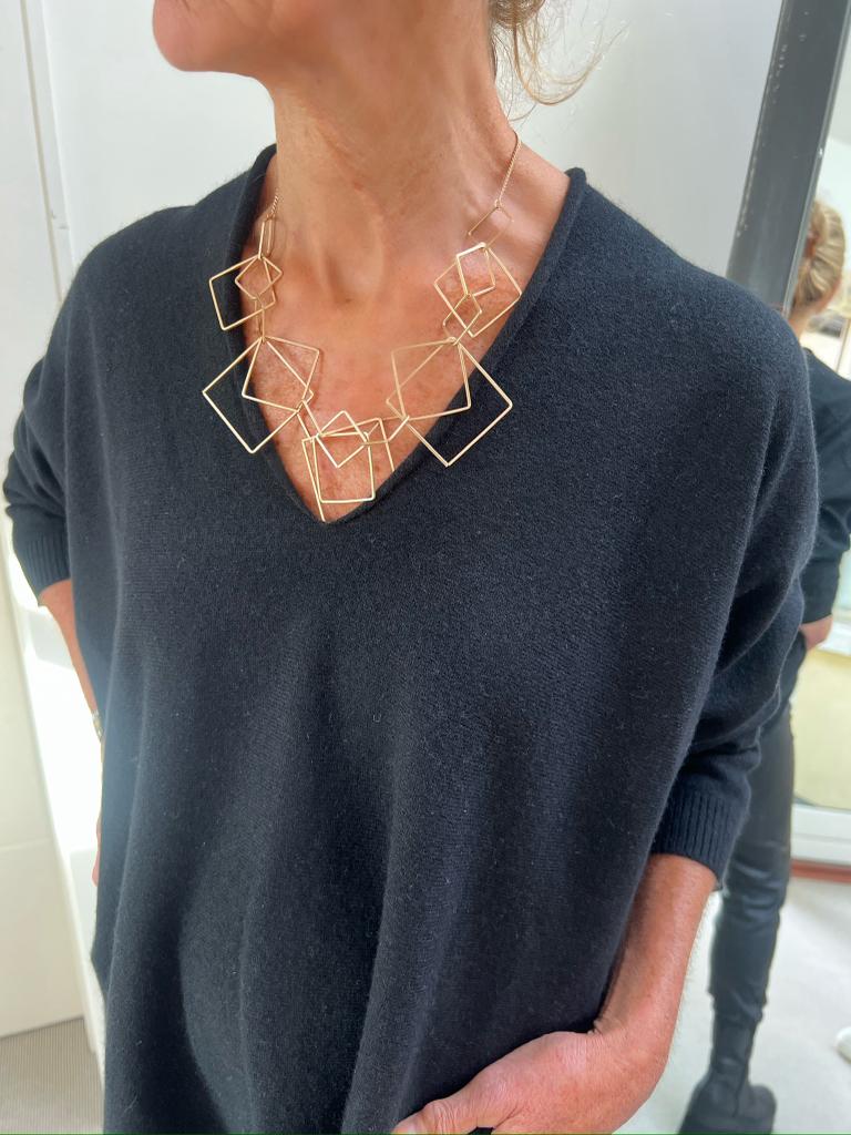 Nouvelle Jewellery Short gold squares necklace