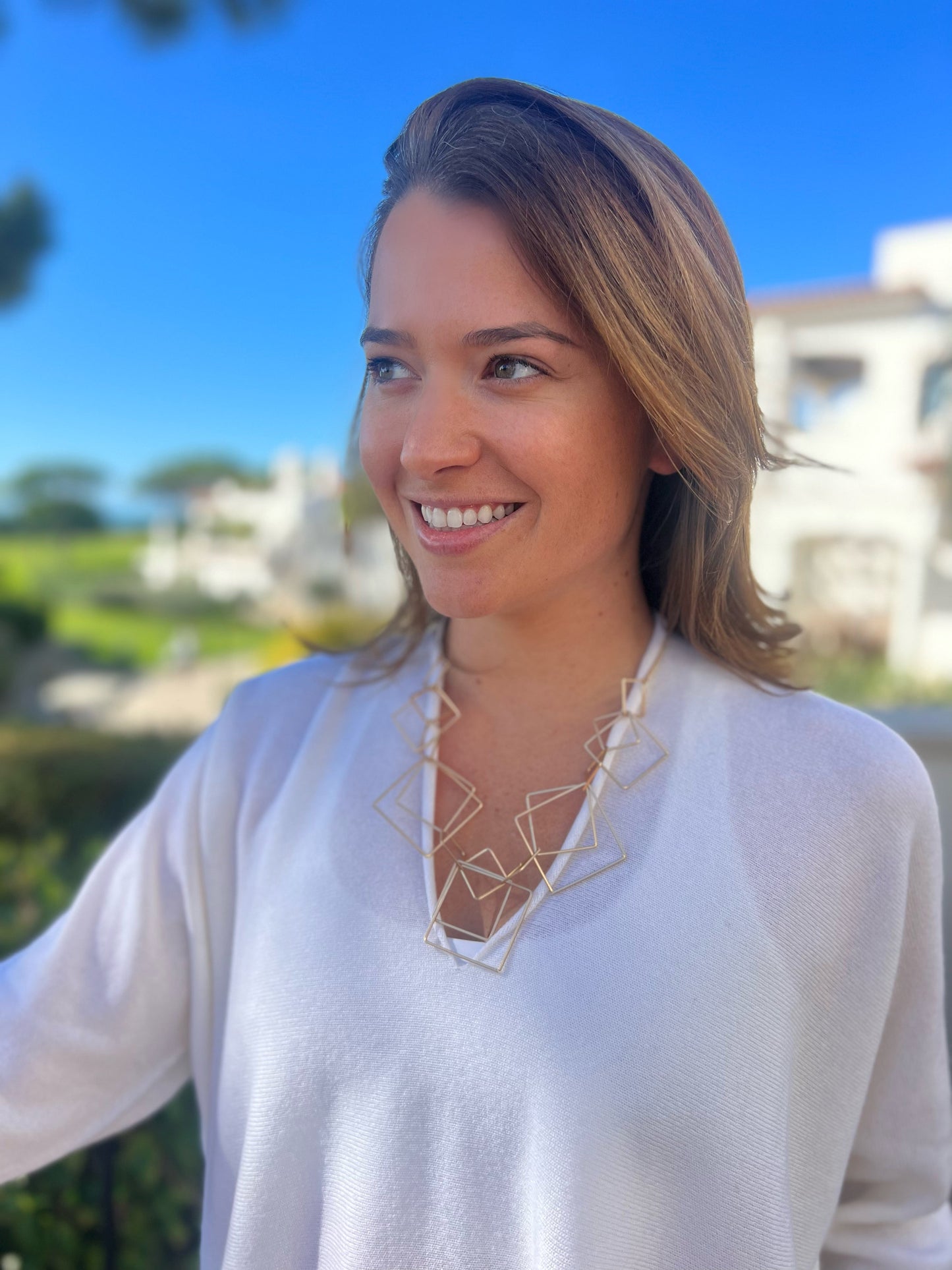 Nouvelle Jewellery Short gold squares necklace