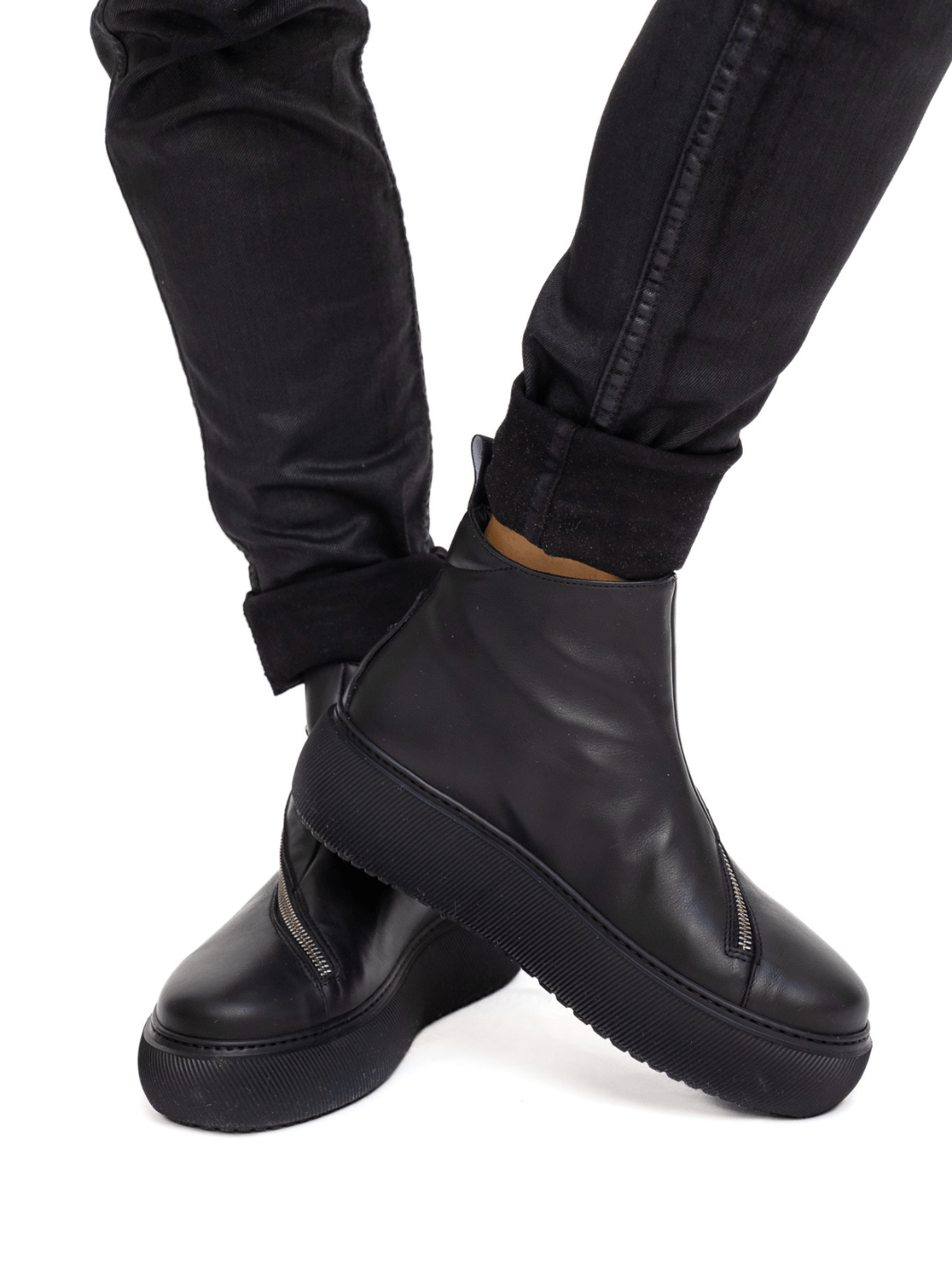 Nude of Scandanavia Sneaker Hedda 001 Black Sneaker In Capricorno Leather